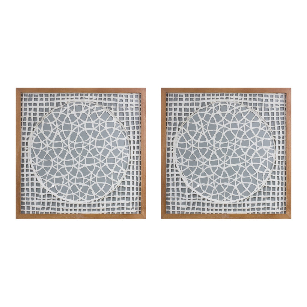 Framed Paper Mache Wall Art 19.5"SQ