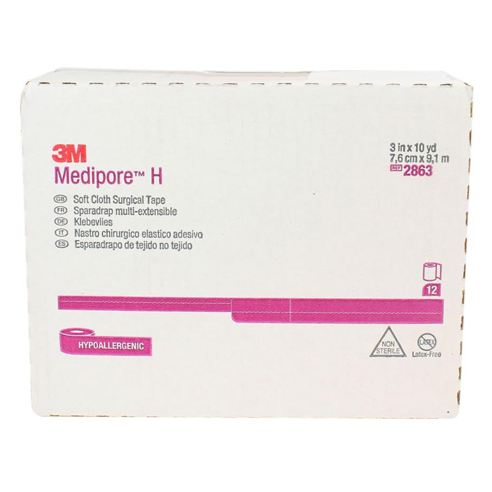 3M™ Medipore™ H Cloth Medical Tape, 3 Inch x 10 Yard, White 2863
