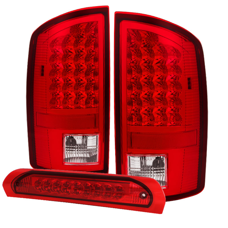 SPYDER Xtune Dodge Ram 02-06 1500 LED Tail Light w/ LED 3rd Brake Lamps- Red Clear ALT-JH-DR02-LED-SET-RC 9032776