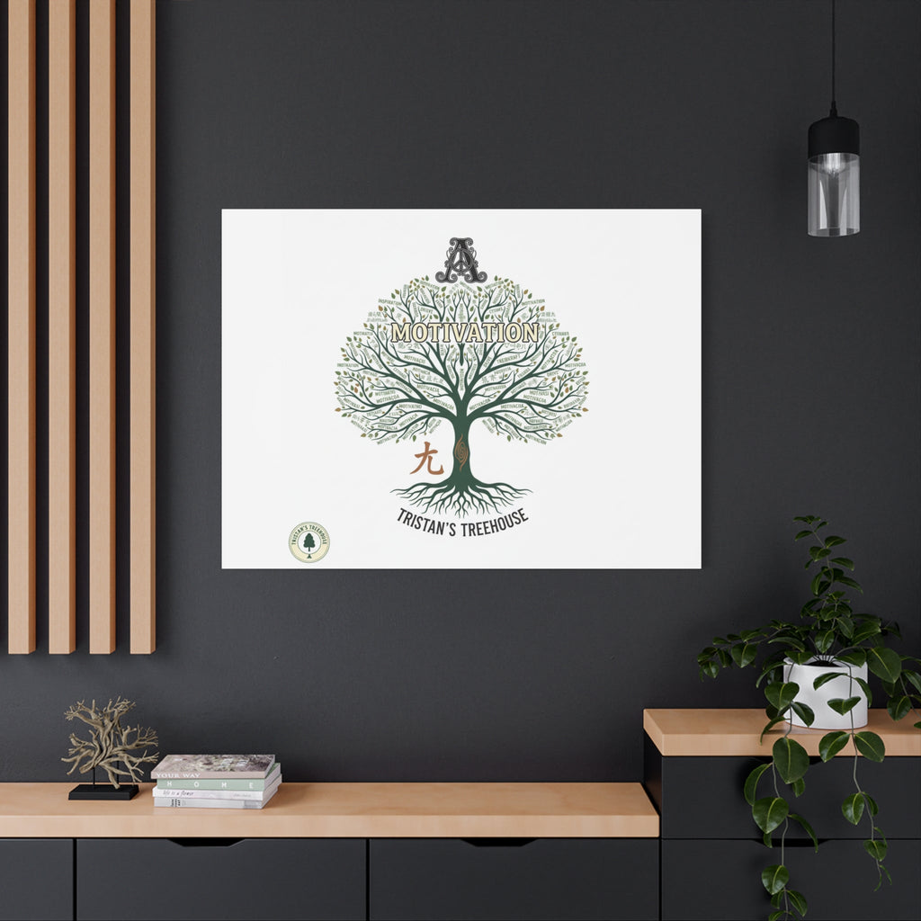 Handwritten Doodle Tree Canvas | Matte Stretched Wall Art