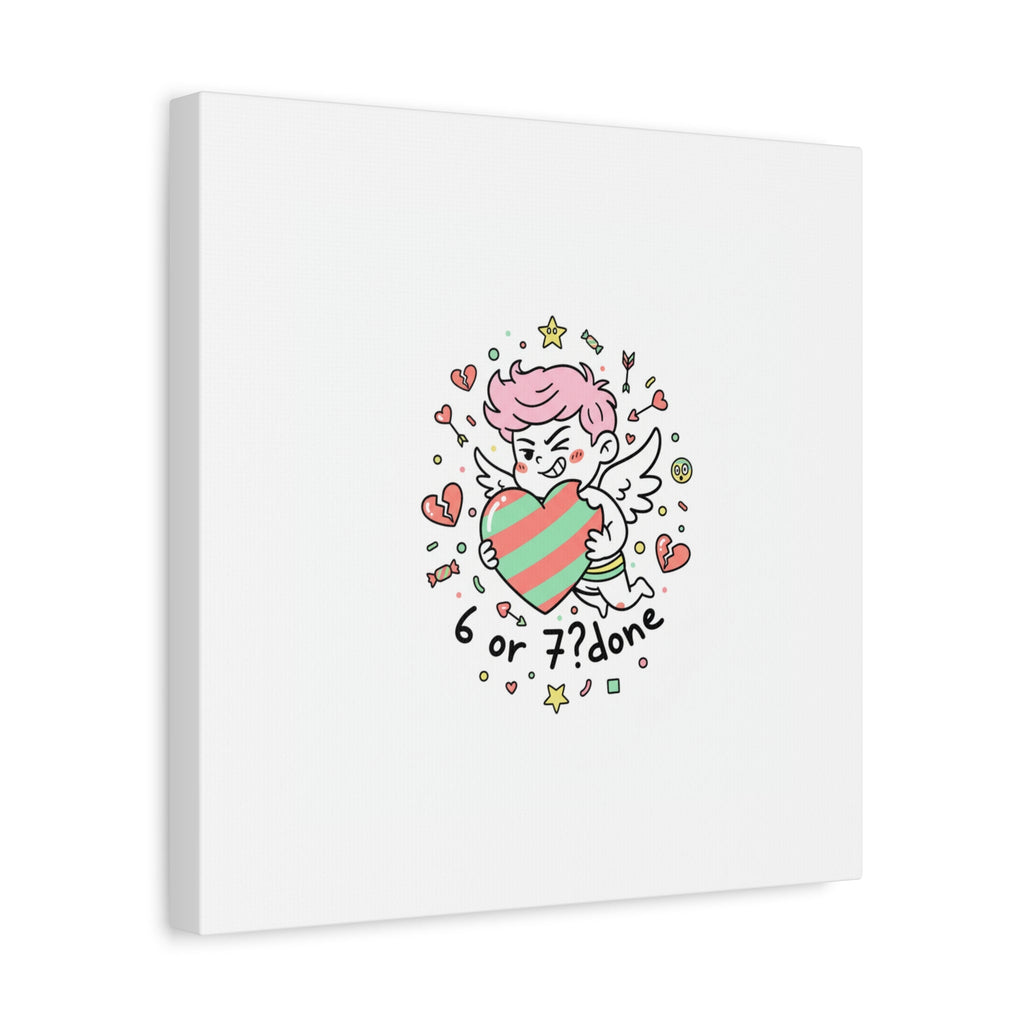 Weird Cupid heart illustration Canvas | Weird Valentine, quirky chaotic love