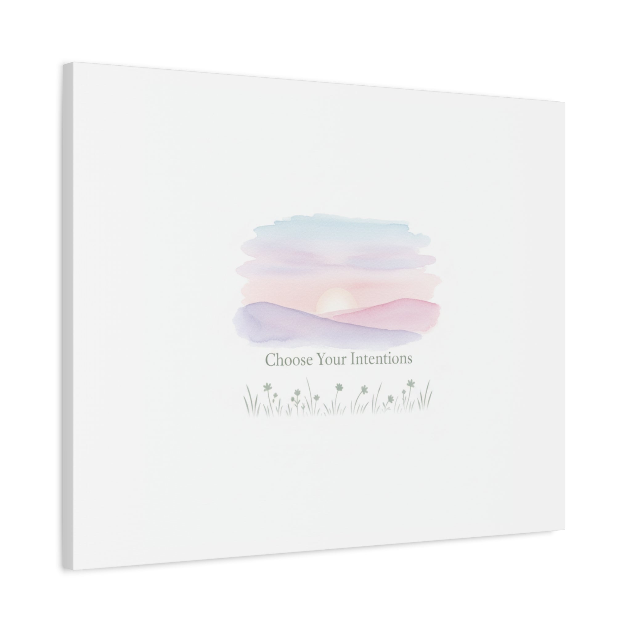 Choose Your Intentions Canvas, soft wellness poster, pastel gradient mindfulness art