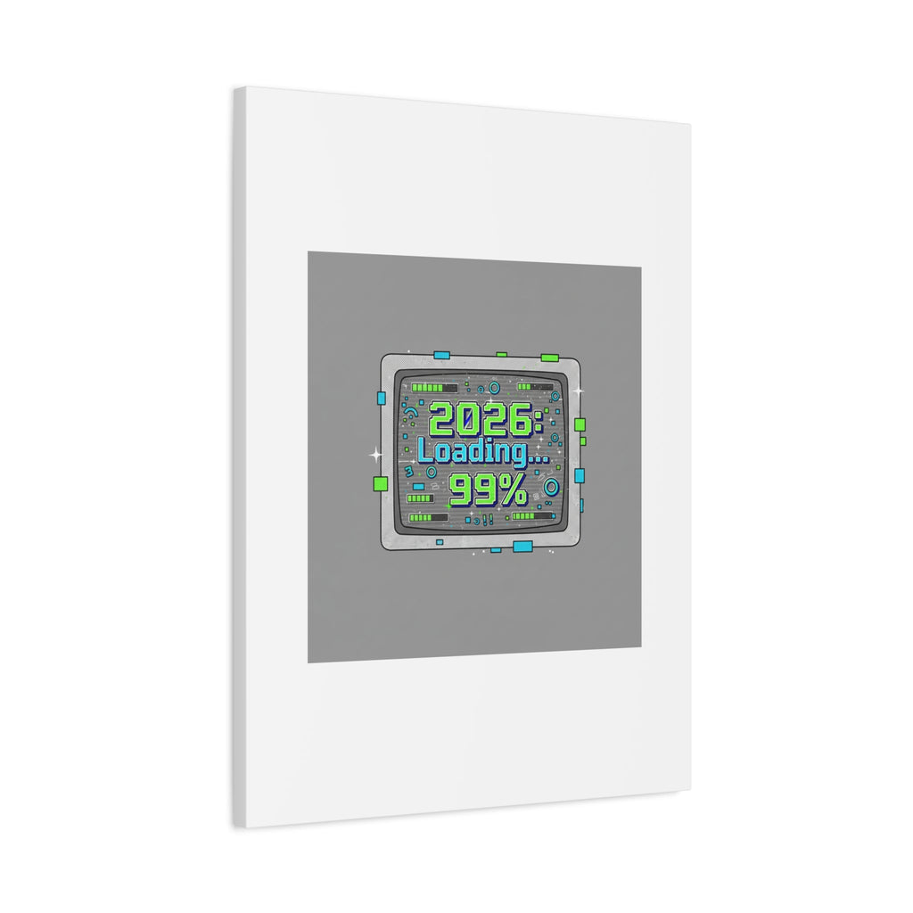 2026 Loading 99% Canvas | NYE countdown, retro system interface