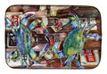 Blue Crabby New Orleans Beer Bottles Dish Drying Mat Absorbent Dish Drying Mat Pad for Kitchen Counter Dish Drainer Mat for Countertop, 14 x 21", Multicolor