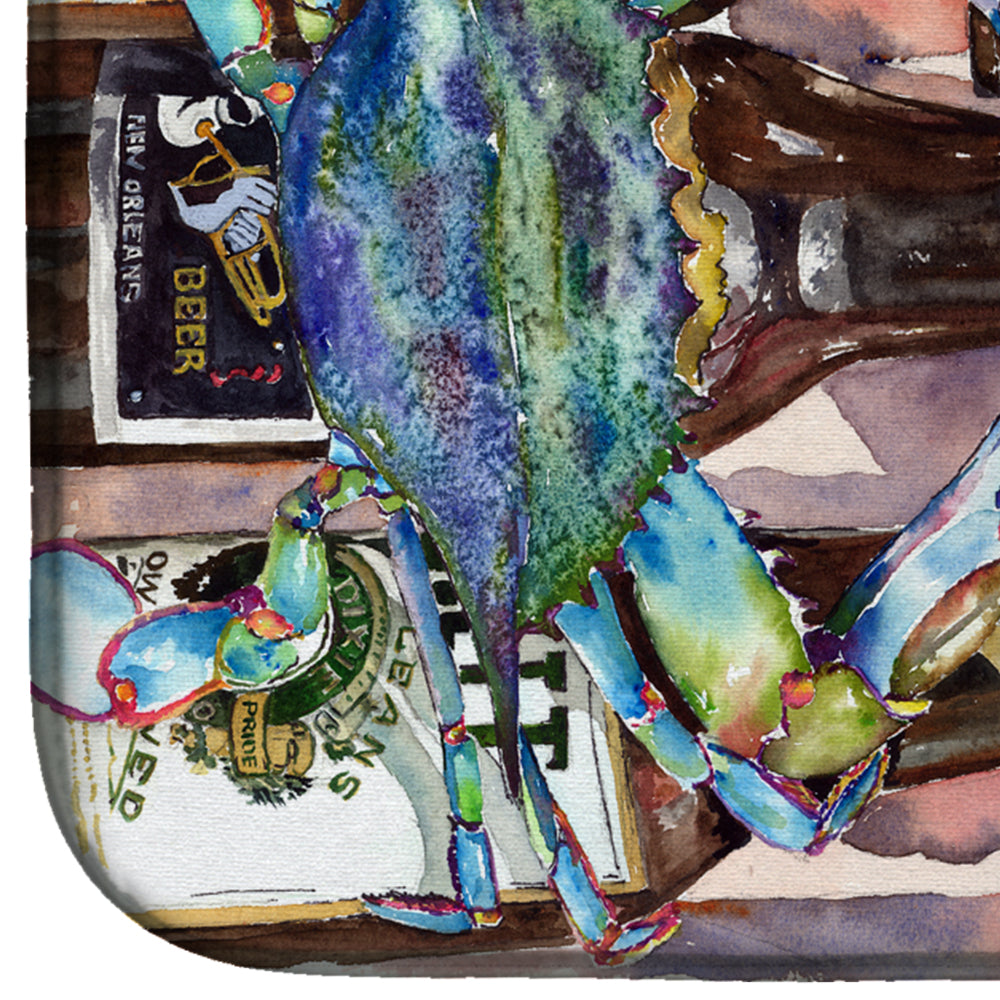 Blue Crabby New Orleans Beer Bottles Dish Drying Mat Absorbent Dish Drying Mat Pad for Kitchen Counter Dish Drainer Mat for Countertop, 14 x 21", Multicolor