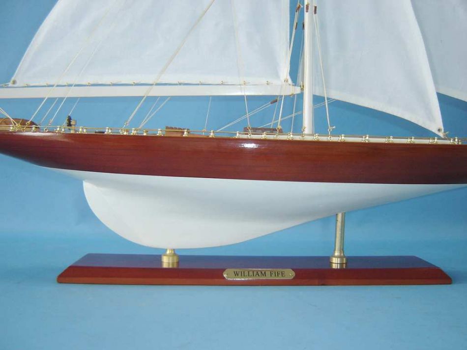 Wooden William Fife Limited Model Sailboat Decoration 35""