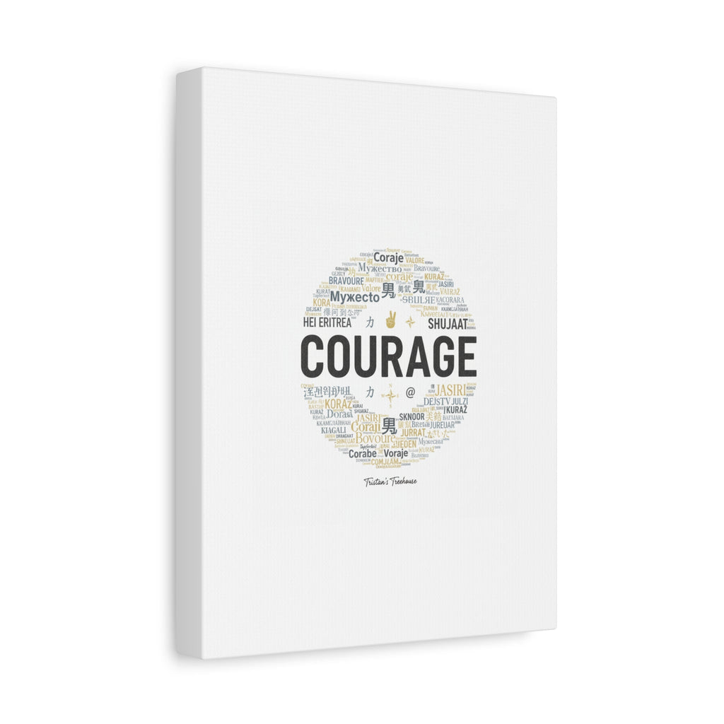Courage Word Cloud Canvas | Fresh-Start Minimalism art print