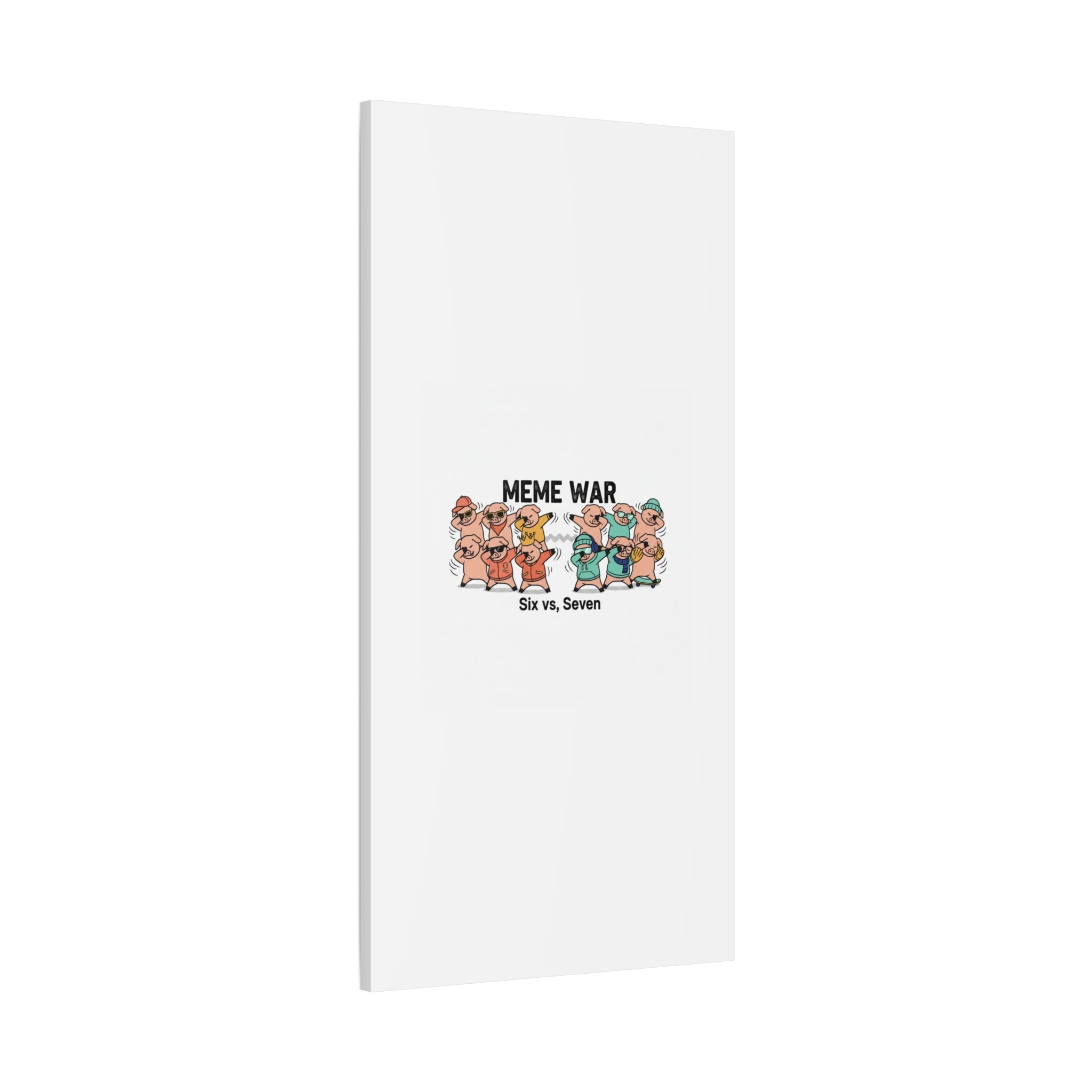 Meme War: Six vs. Seven Canvas Wall Art