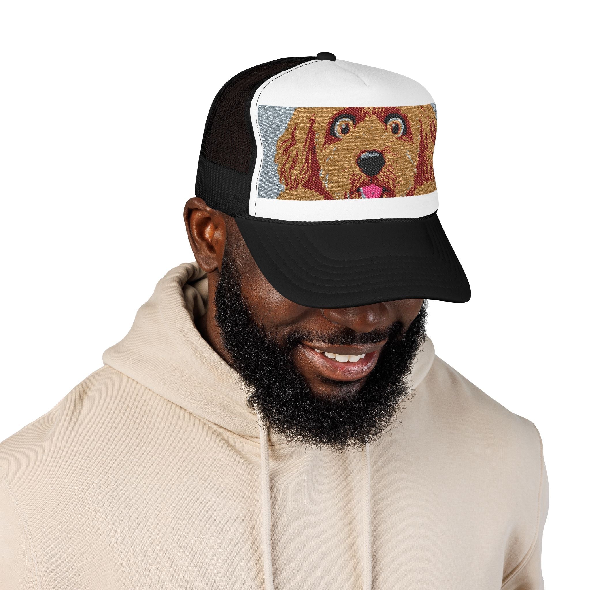 Meme Dog Embroidered Trucker Hat — 'Embrace the Fur'