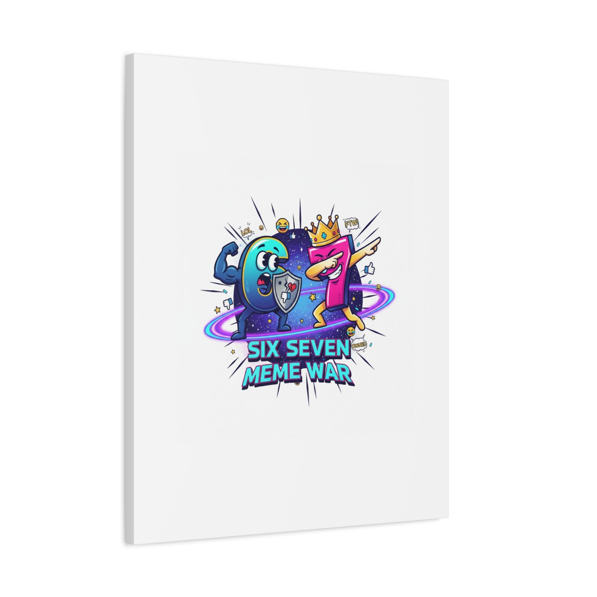 Six Seven Meme War Canvas | Legendary Internet Battle Art, Viral Culture Wall Decor