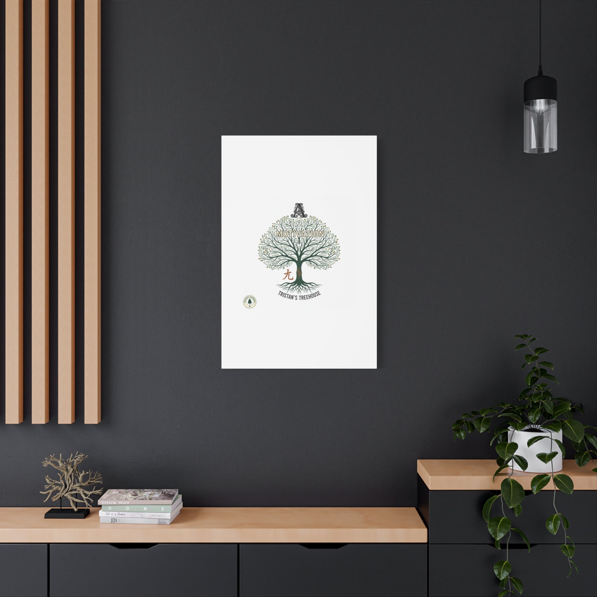 Handwritten Doodle Tree Canvas | Matte Stretched Wall Art