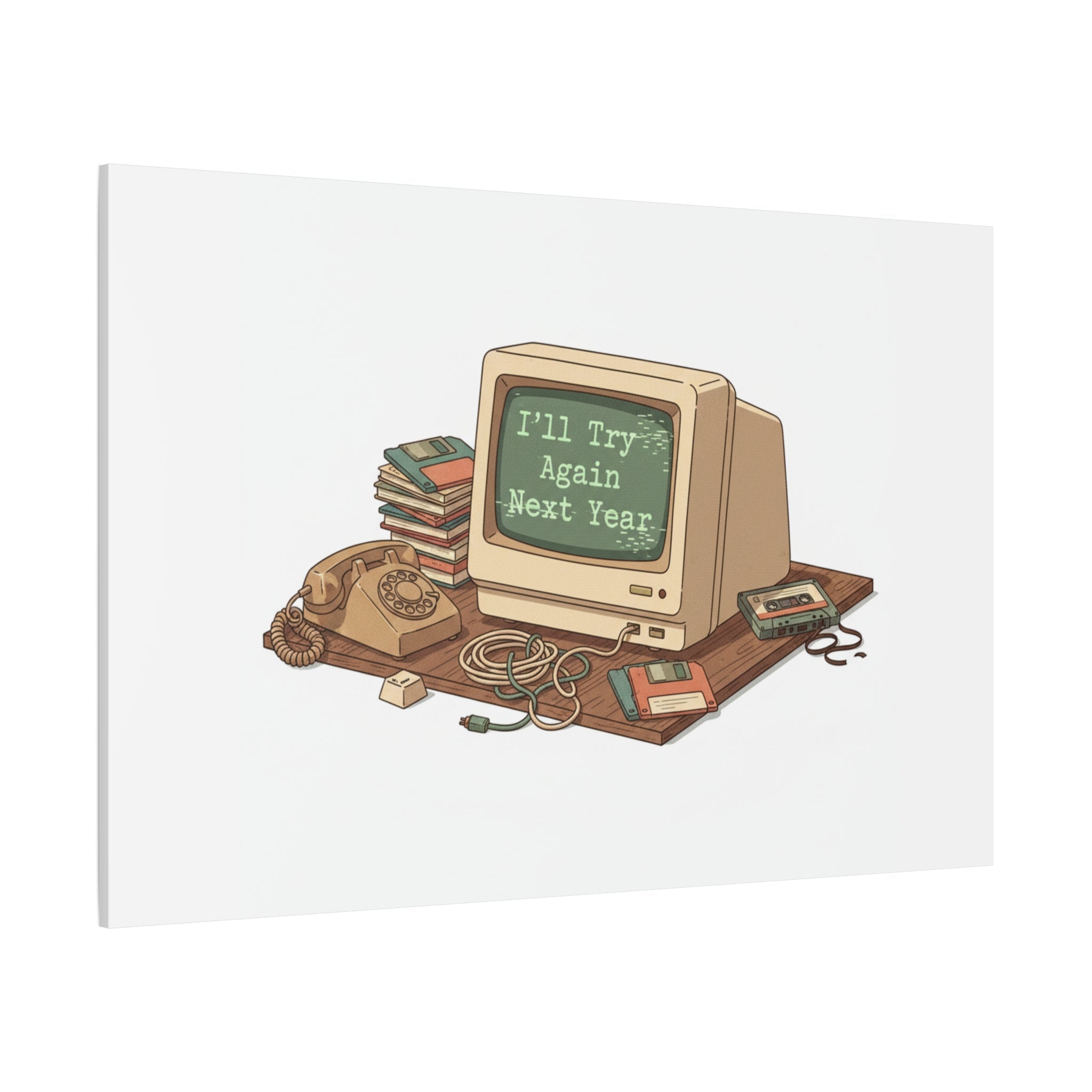 I’ll Try Again Next Year Canvas | Resolution Joke, January Burnout Poster