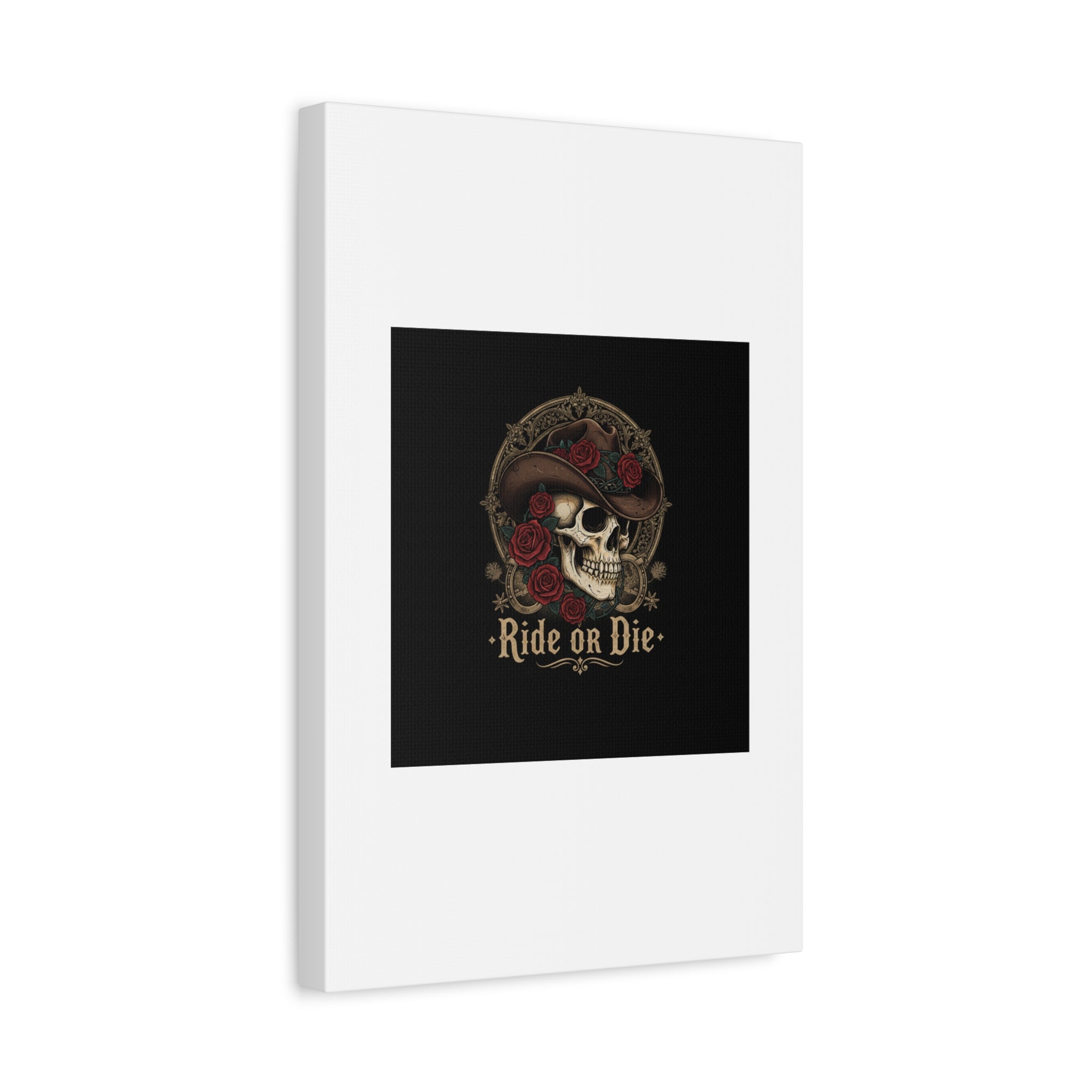 Ride or Die Skull Canvas | Western Skull Art, Gothic Americana