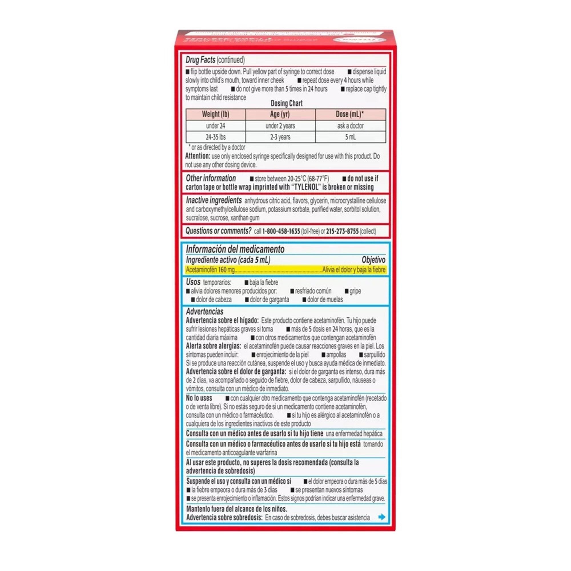 Infants' Tylenol® Acetaminophen Children's Pain Relief 05058059901