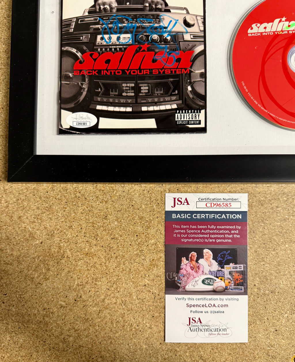 Josey Scott Signed Saliva Back Into Your System” (2002) Framed CD With JSA COA
