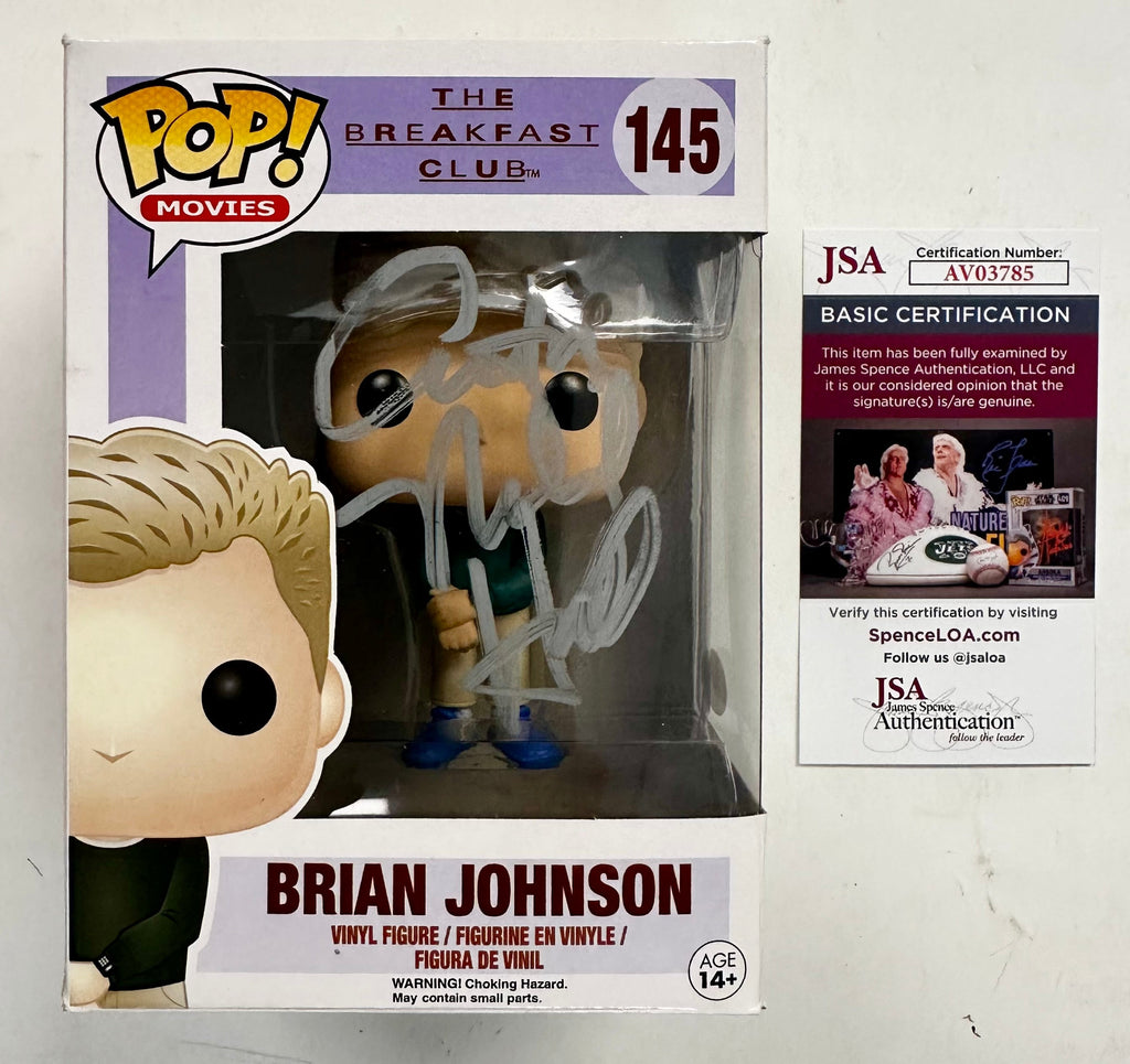 Anthony Michael Hall Signed Brian Johnson Breakfast Club Funko Pop! #145 JSA COA