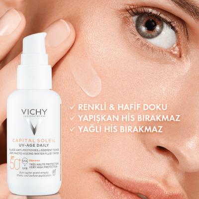 Vichy Capital Soleil Tinted Face Sunscreen SPF 50+: Daily UVA UVB Protection with Hyaluronic Acid for Anti-Aging & Even Skin Tone