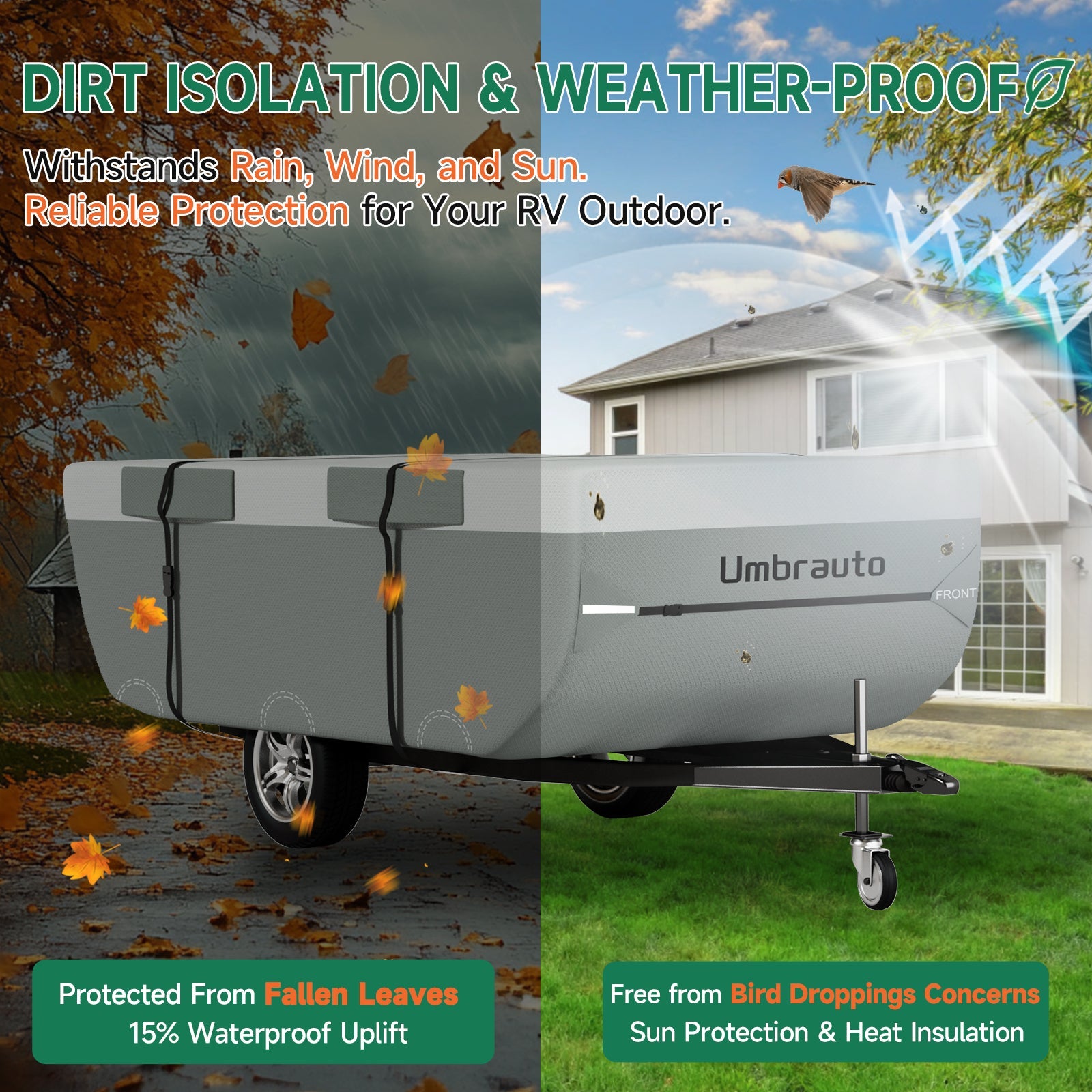 Umbrauto Pop Up Folding Camper Cover Upgraded 7 Layers Top 3 Layers Side,Grey