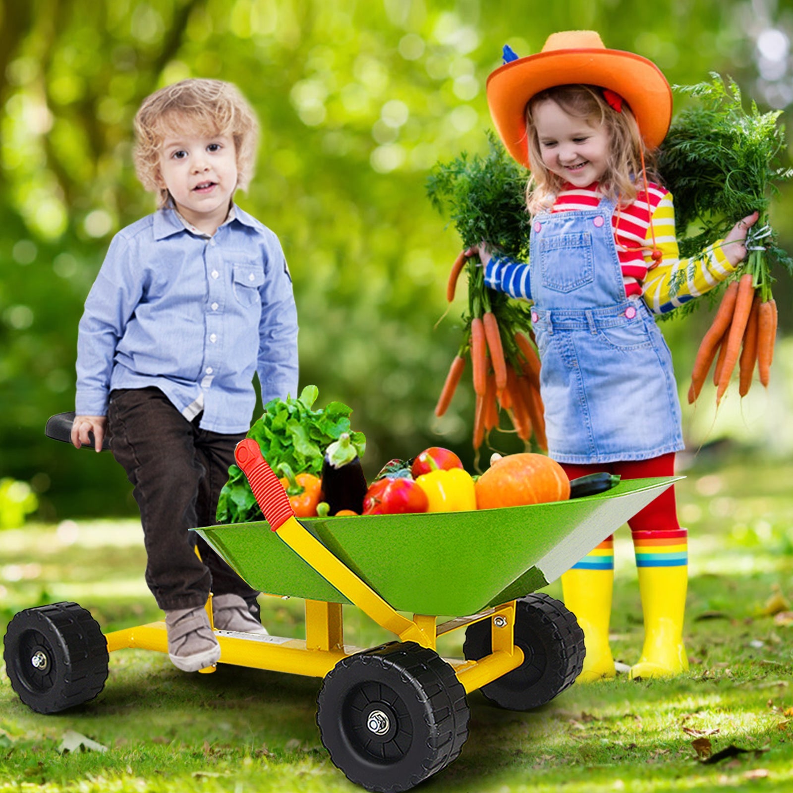 8 Inch Heavy Duty Kids Ride-on Sand Dumper with 4 Wheels