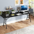 8 ft Portable Folding Table 350 LBS Fold-in-Half Table with HDPE Tabletop