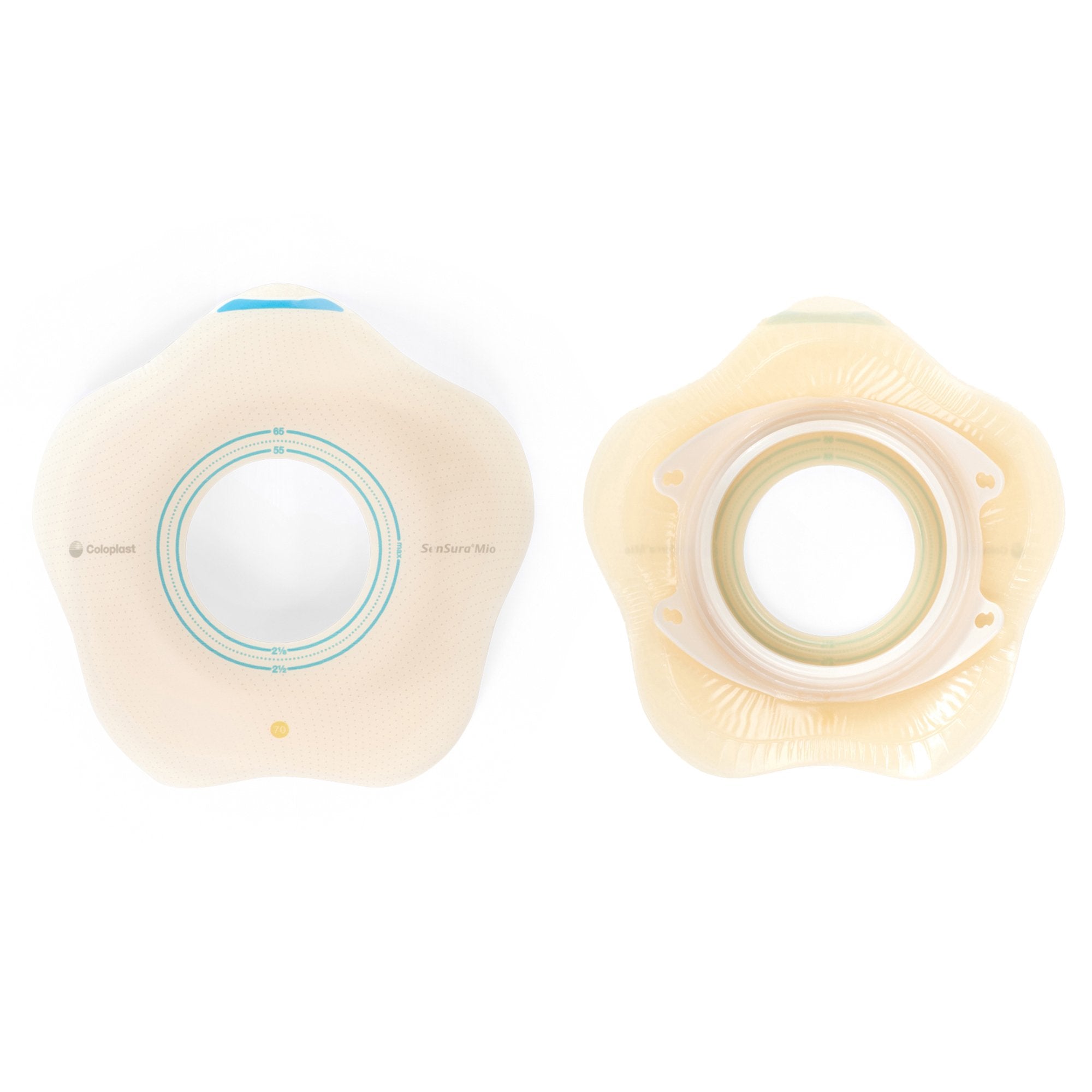 SenSura® Mio Convex Flip Ostomy Barrier, 50 mm Stoma Openings, Yellow Match 18532