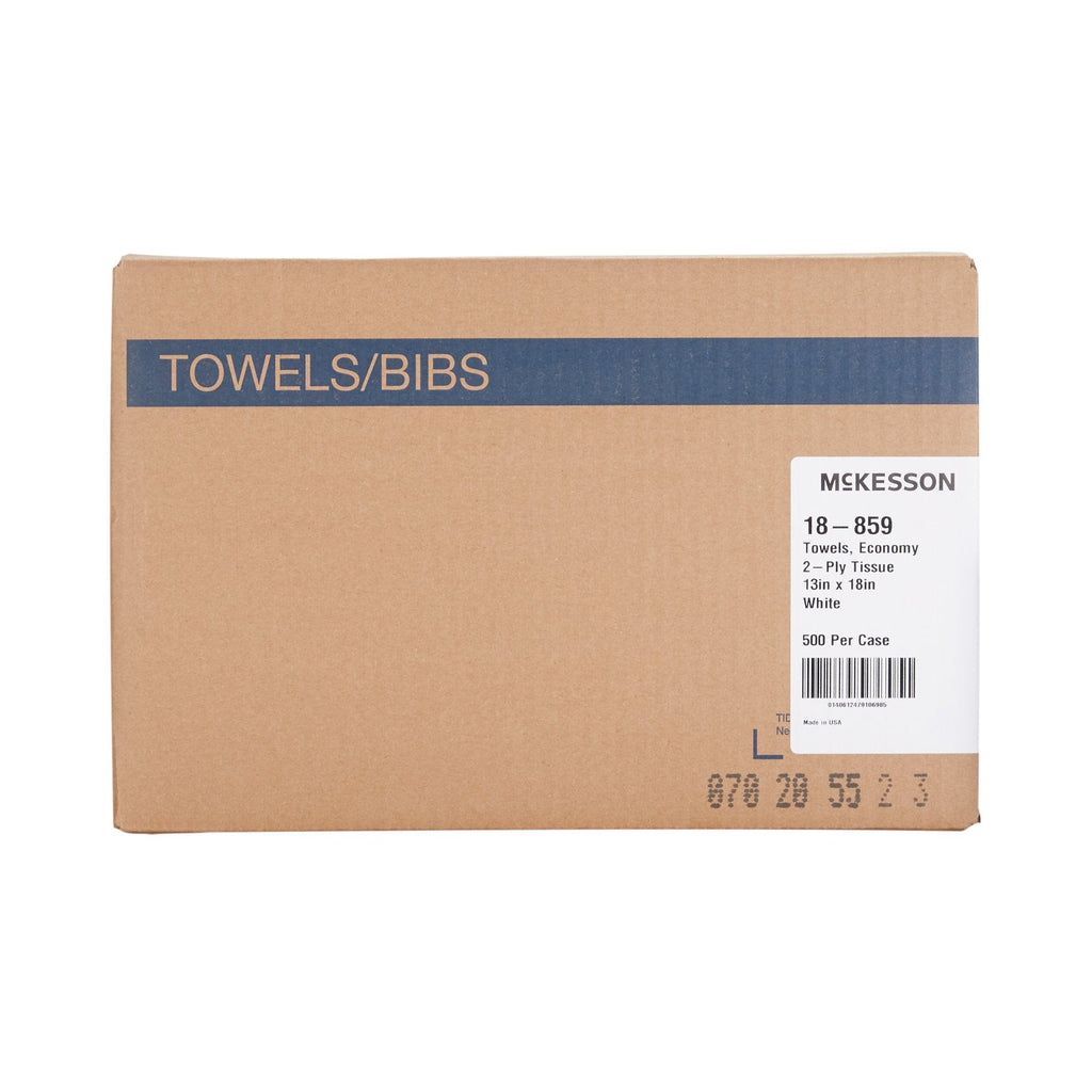 McKesson Economy Nonsterile White Procedure Towel, 13 x 18 Inch 18-859