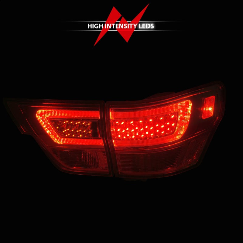 ANZO 11-13 Jeep Grand Cherokee LED Taillights w/ Lightbar Chrome Housing/Clear Lens 4pcs 311441