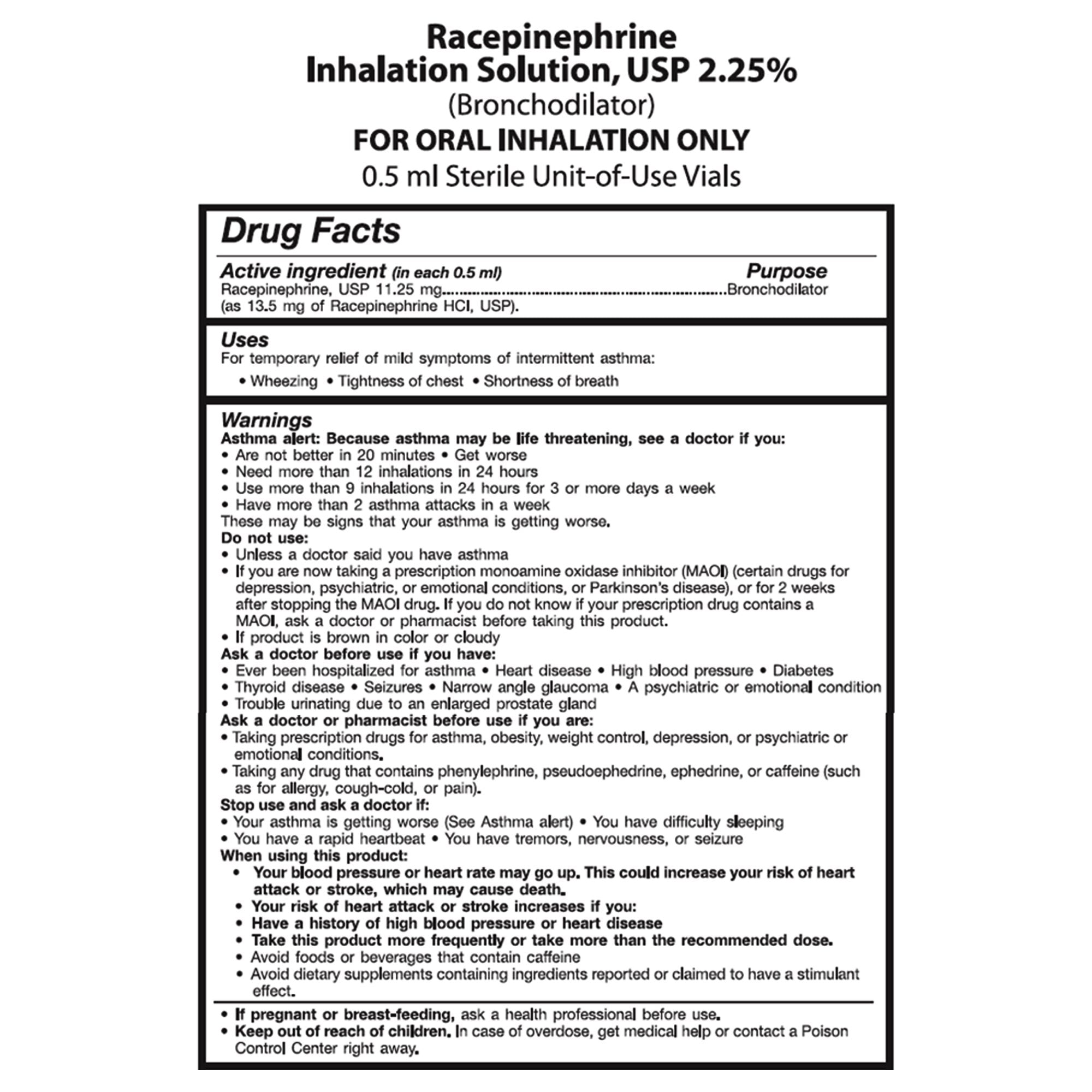 Nephron Inhalation Solution, 0.5 mL Vial 00487590199