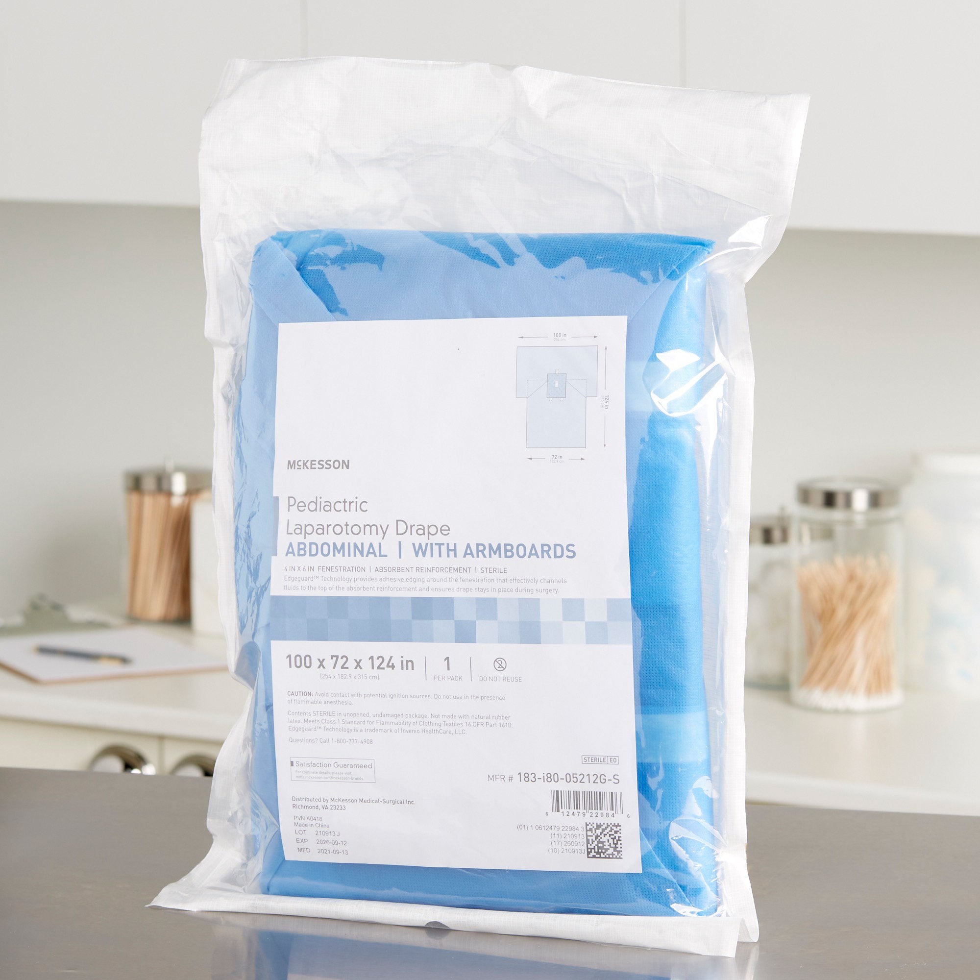 McKesson Sterile Pediatric Laparotomy Drape, 100 x 72 x 124 Inch 183-I80-05212G-S