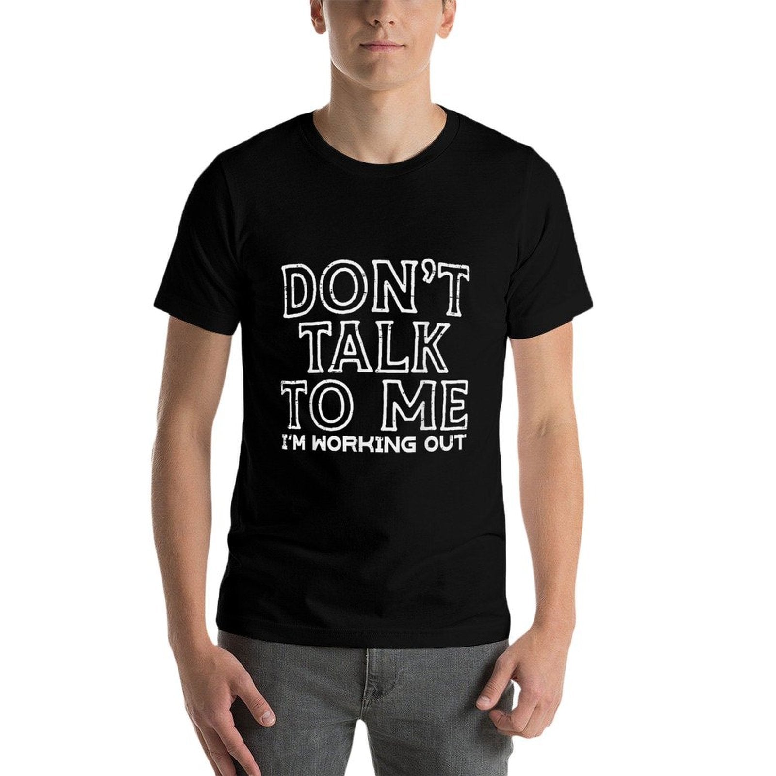 Dont Talk To Me Im Working Out Gym Fitness Men Women Kids  Slim-fit Cut T-Shirt