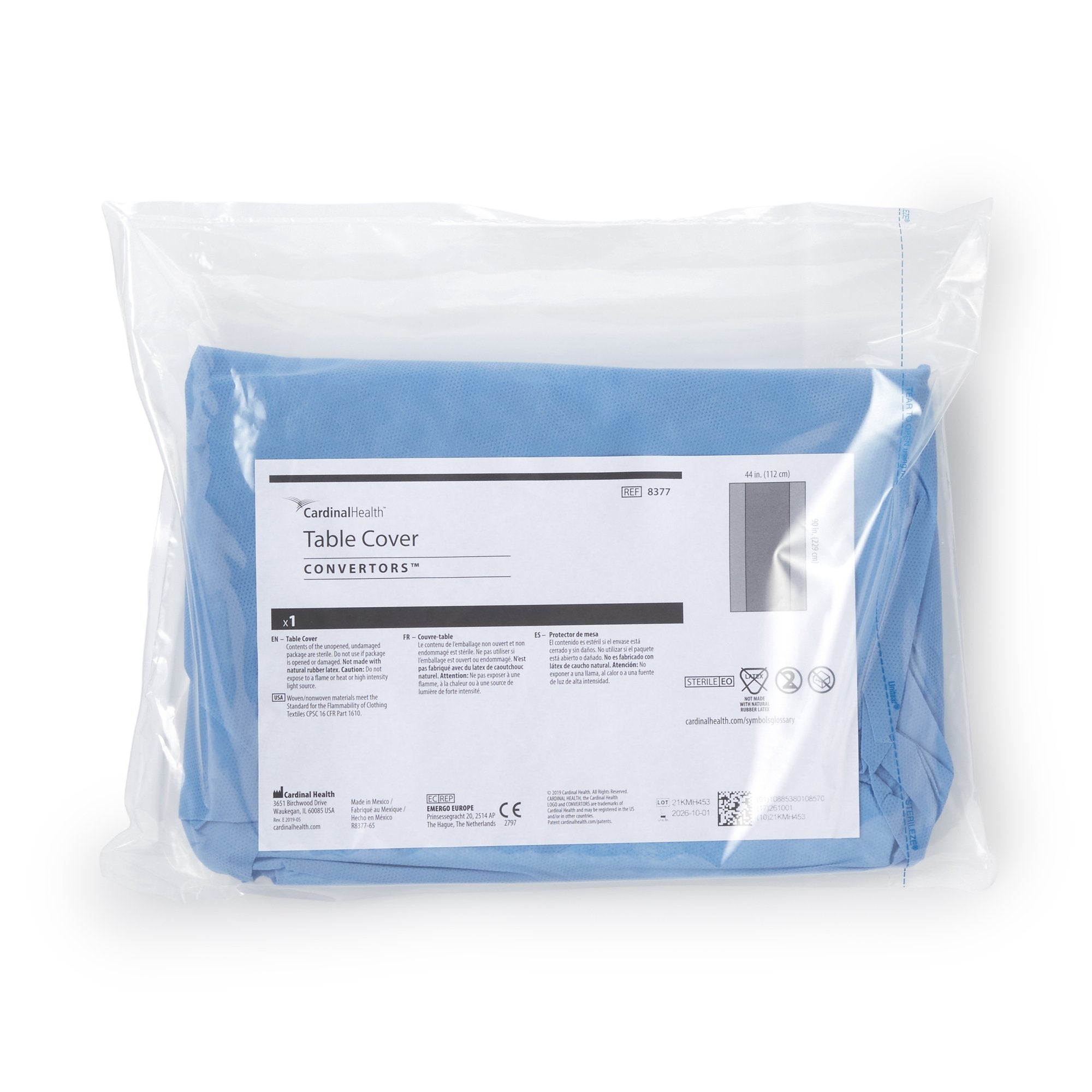 Cardinal Health™ Sterile Standard Back Table Cover, 44 x 90 Inch 8377