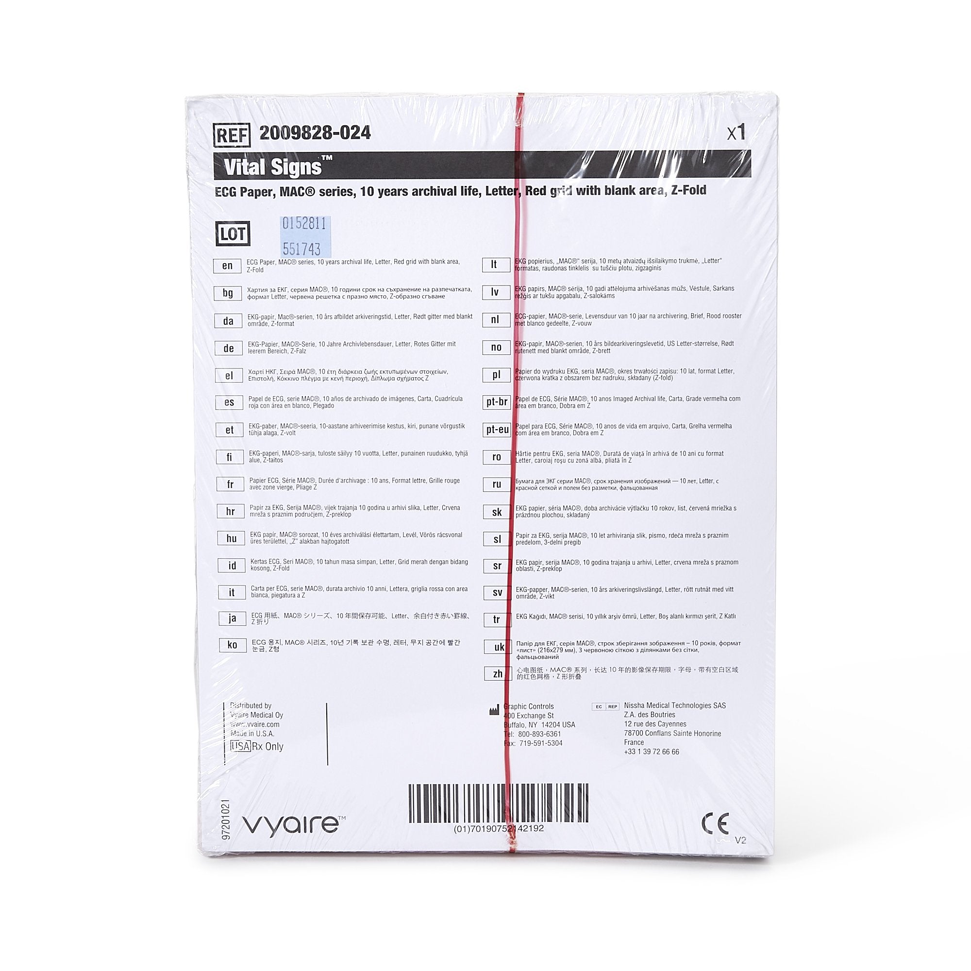 GE ECG Recording Paper 2009828-024
