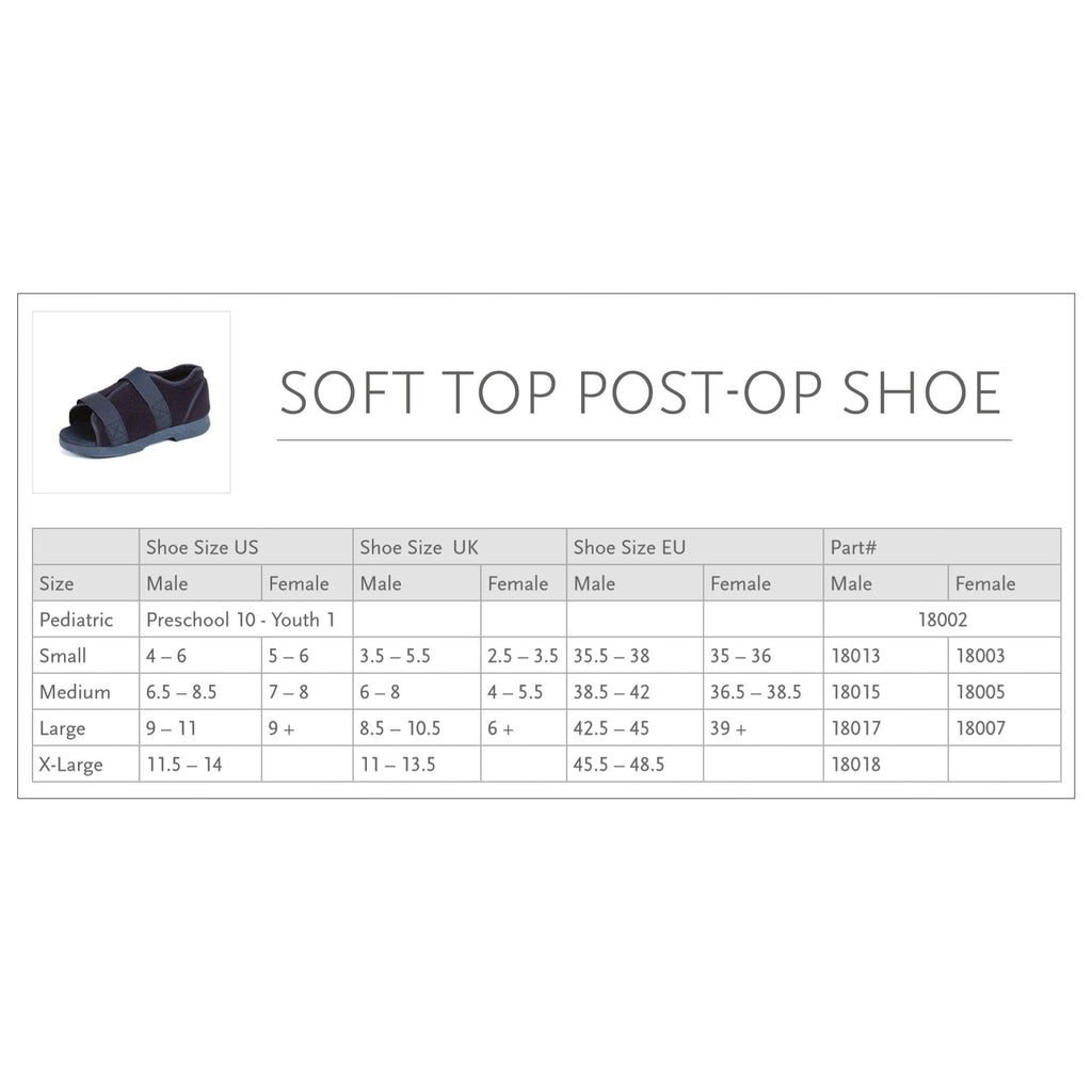 Össur® Soft Top Post-Op Shoe, Male, X-Large 18018
