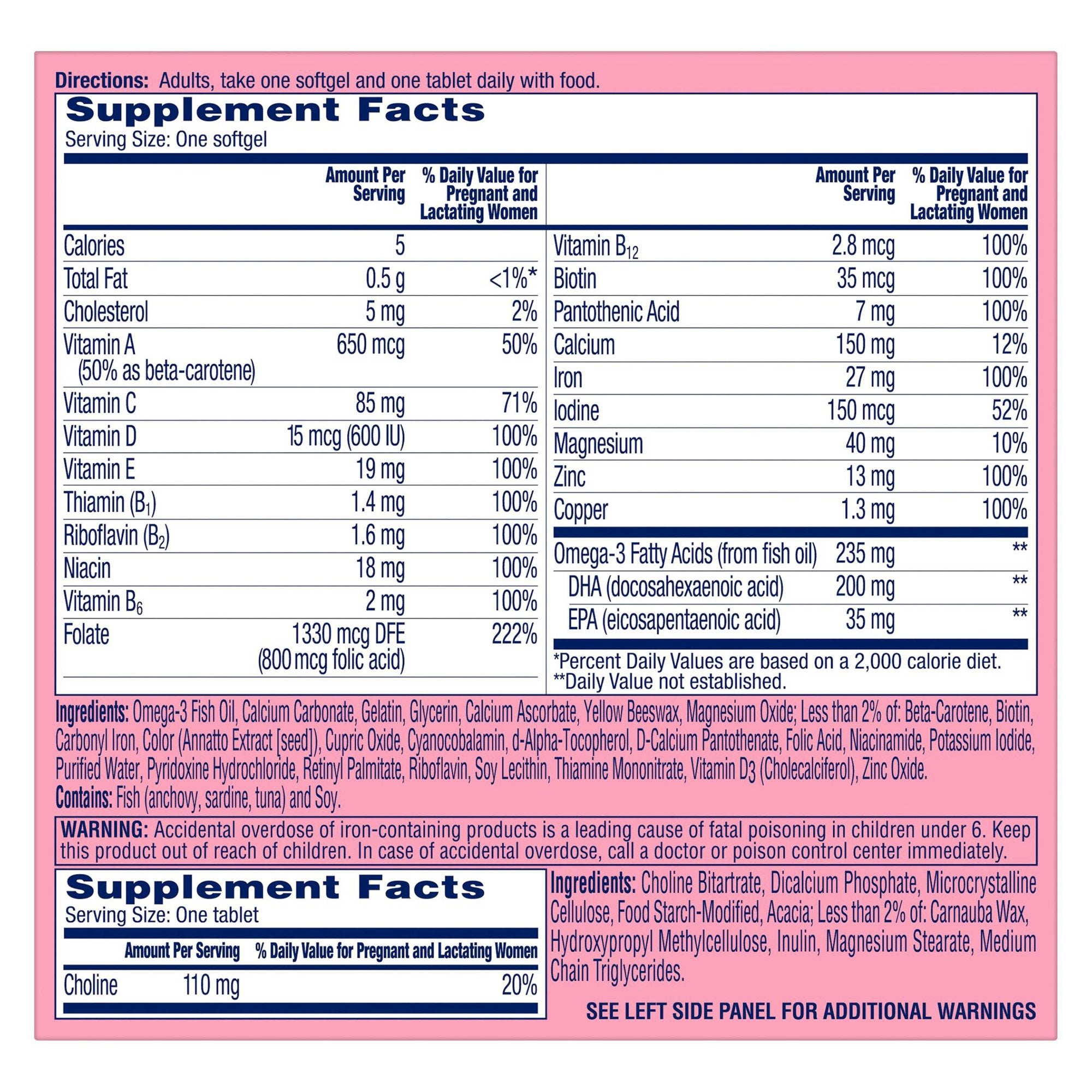 One A Day Prenatal Advanced Softgels and Tablets 1650058657