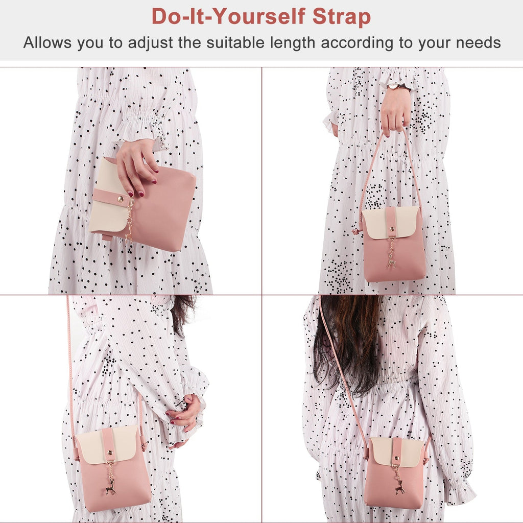 Women Girl Small Crossbody Bags PU Leather Messenger Bags Waterproof Clutch Purse Phone Wallet Pocket Pouch Satchel