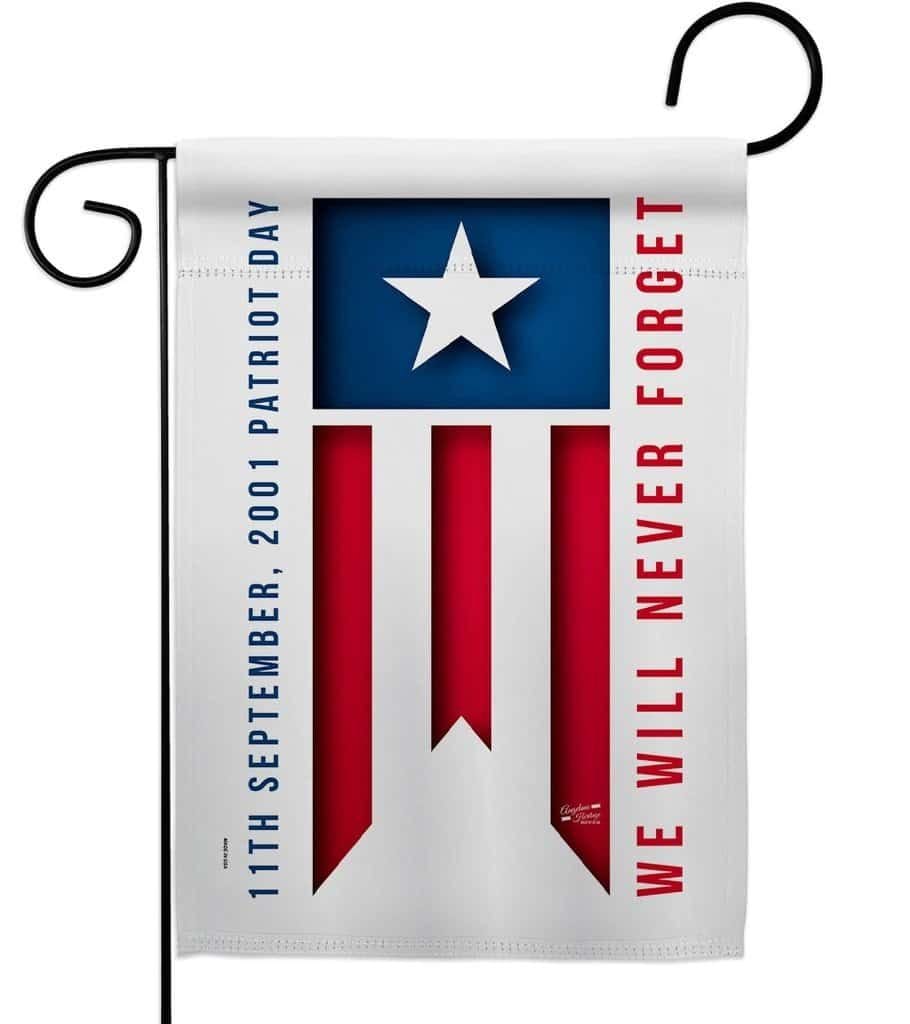 9/11 Day Garden Flag 2 Sided We Will Never Forget