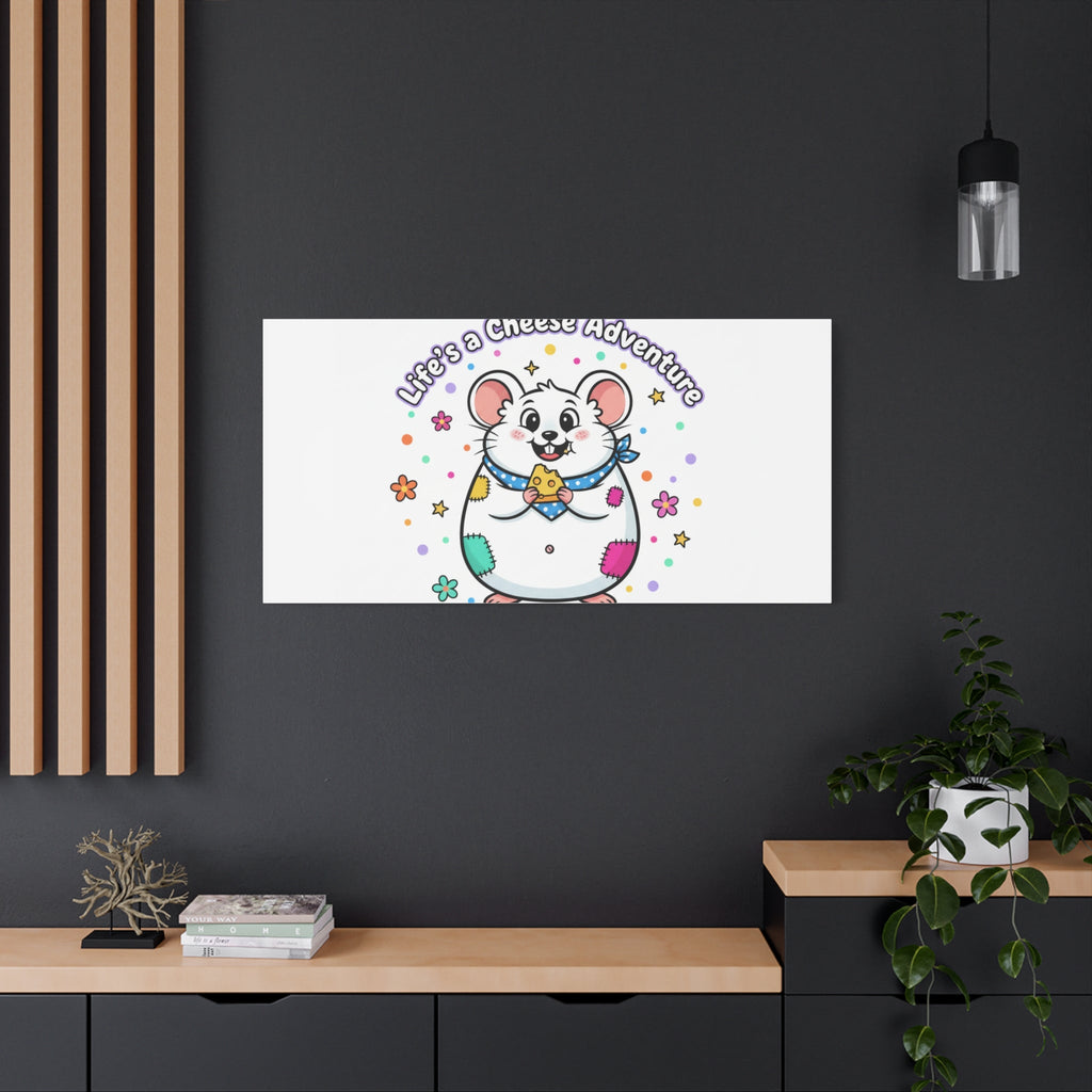 Life's a Cheese Adventure Canvas | Rodent-Core rat art print