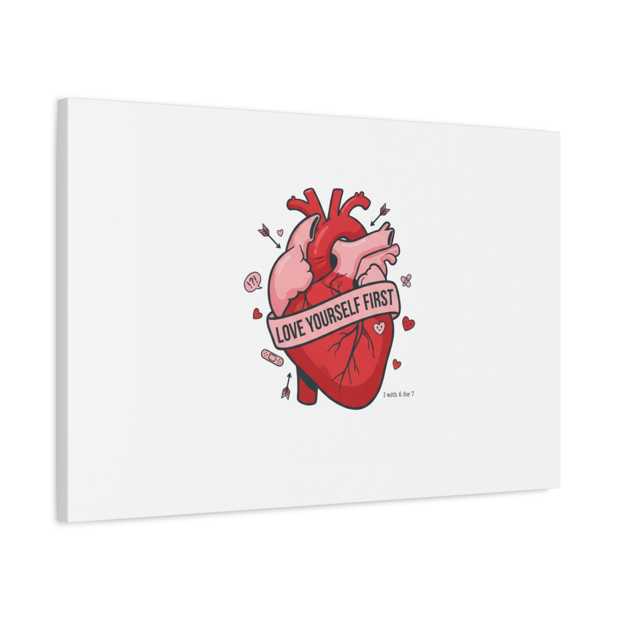 Love Yourself First Canvas, Hearts-with-a-Twist, Anti-Valentine Art