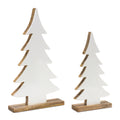 Pine Tree on Natural Wood Base (Set of 2)