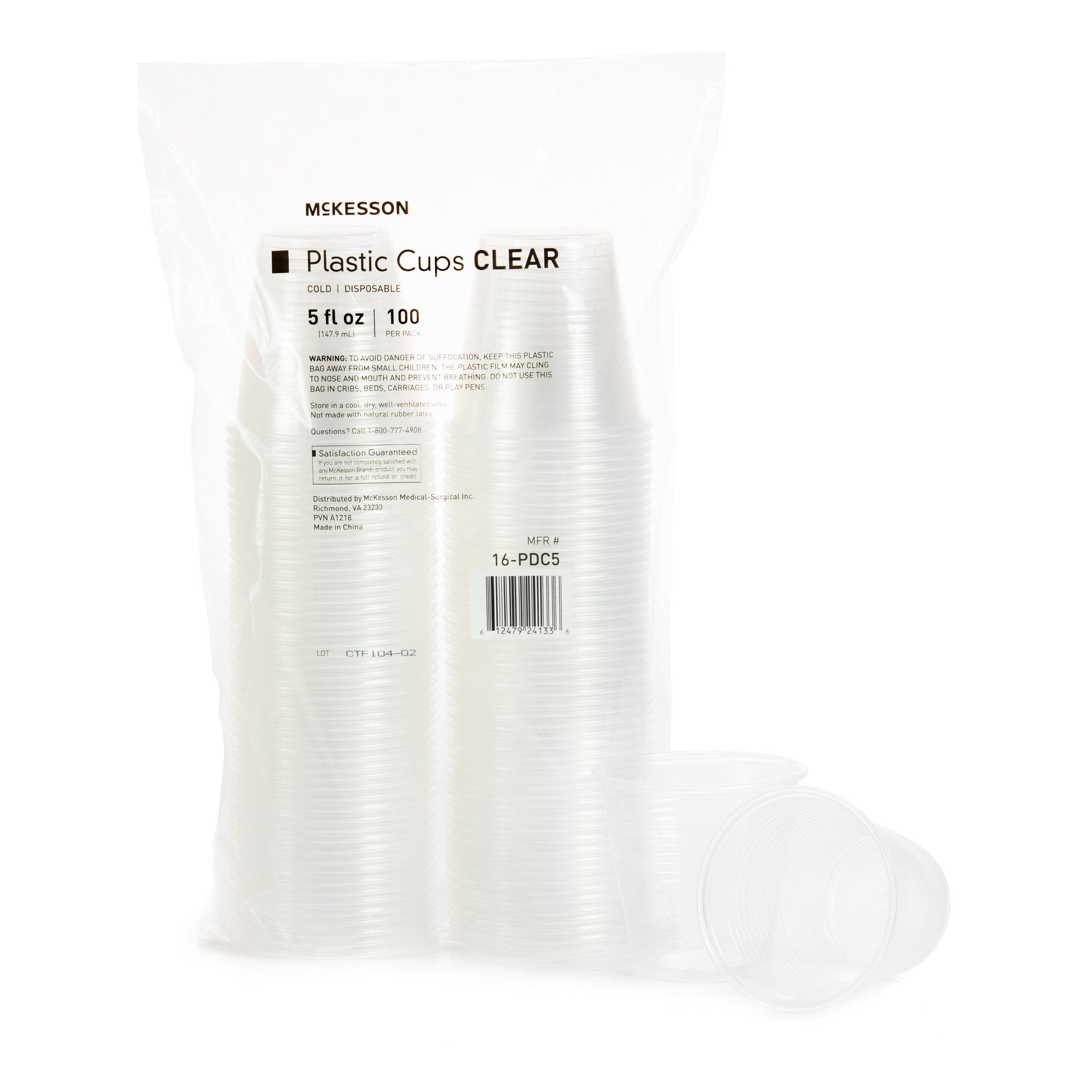 McKesson Polypropylene Drinking Cups, 5 oz, Clear 16-PDC5