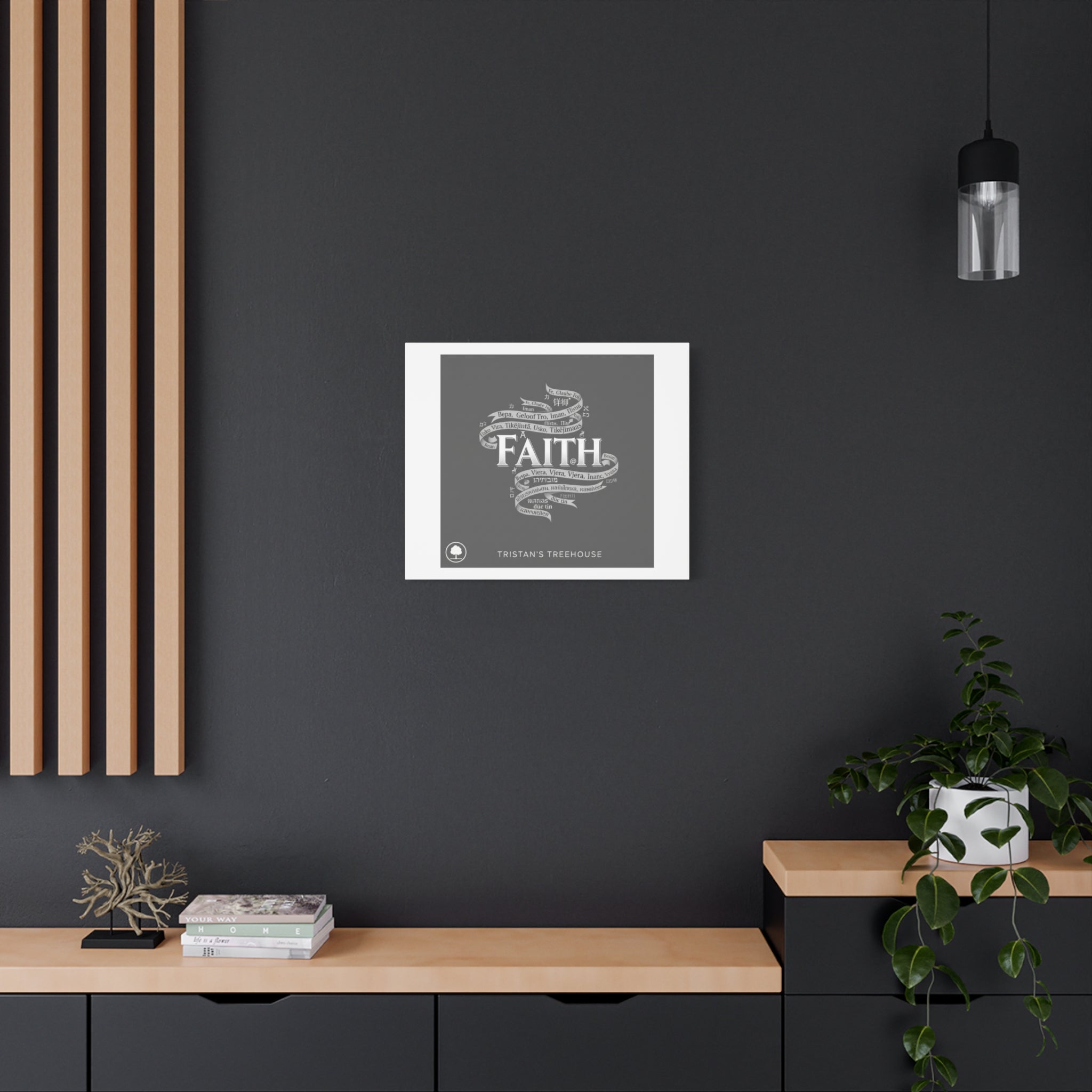 handwritten faith ribbon Canvas | sketch aesthetic, doodle design
