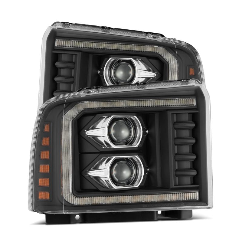 AlphaRex 05-07 Ford F250/350/450/550 Super Duty PRO-Series Proj. Headlights Blk w/Seq Sig. + SWB DRL 880315 *Discontinued