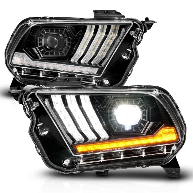 ANZO 10-14 Ford Mustang LED Projector Headlights w/Sequential Light Tube (NON HID Compatible) 121577