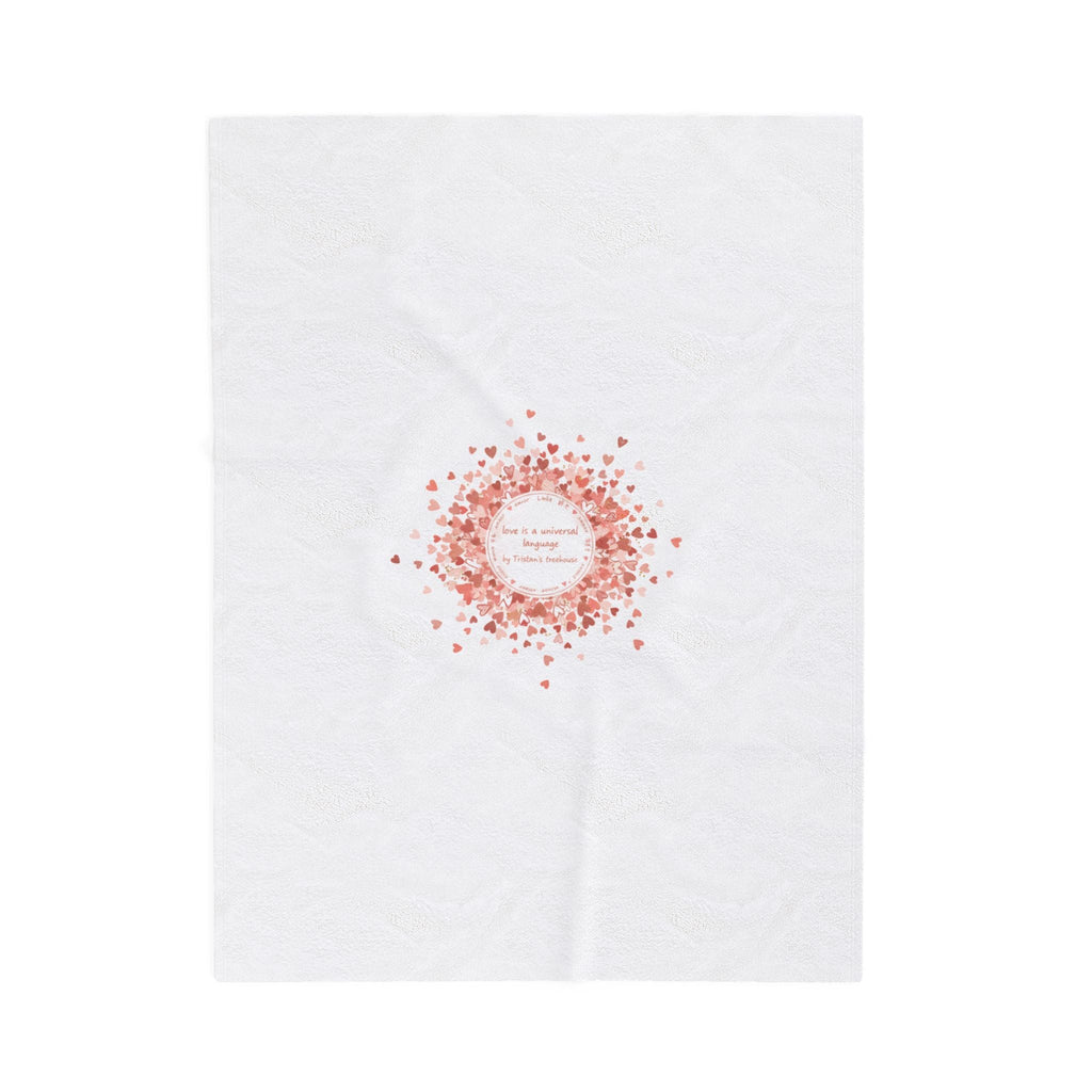 Tiny Heart Confetti Wreath Blanket | Velveteen Plush Blanket
