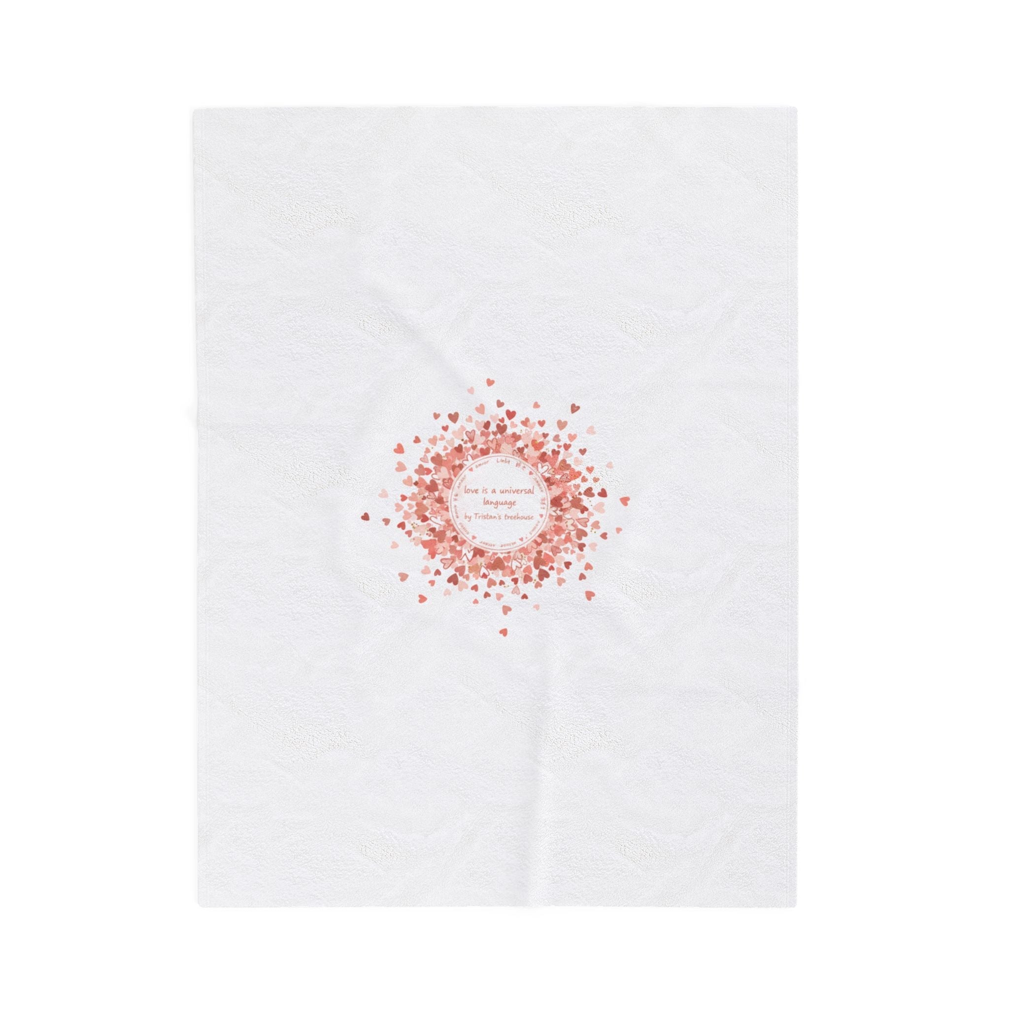 Tiny Heart Confetti Wreath Blanket | Velveteen Plush Blanket
