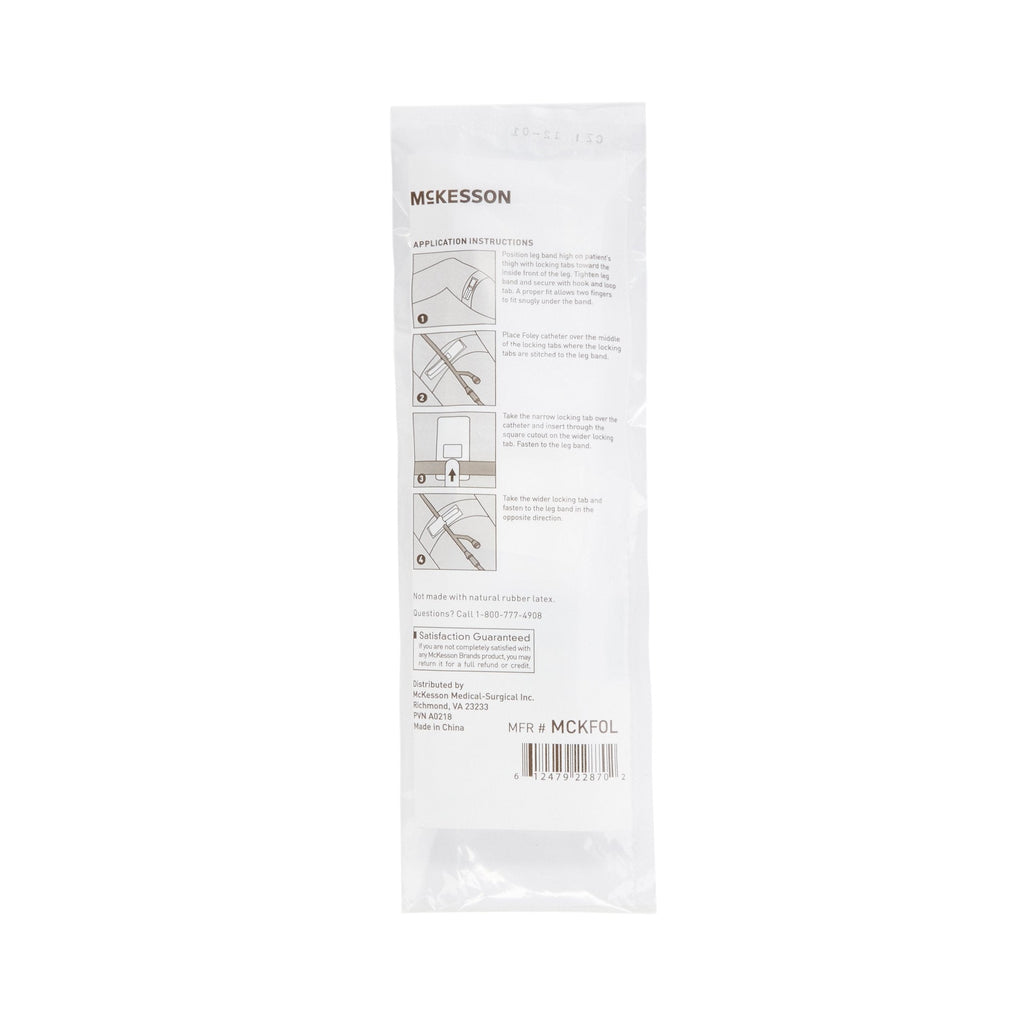 McKesson Foley Catheter Holder Leg Strap With Dual-Locking Tabs, 2 x 24 Inch MCKFOL