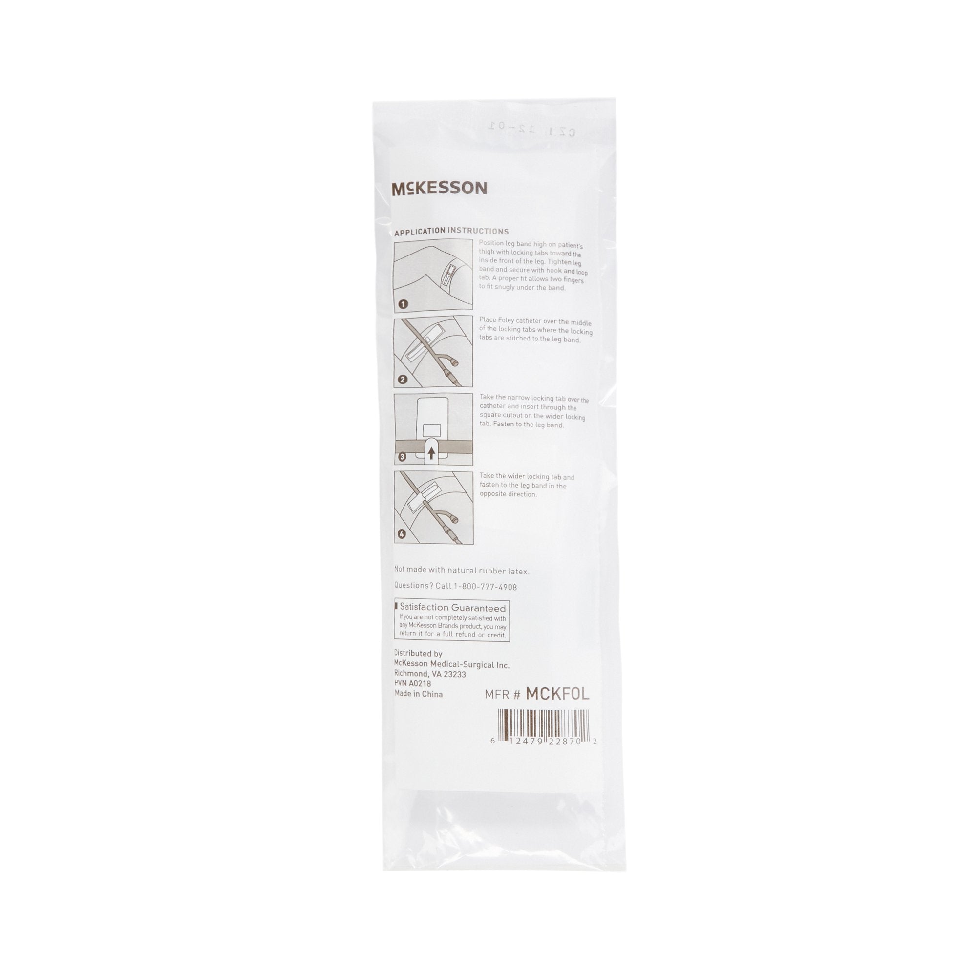 McKesson Foley Catheter Holder Leg Strap With Dual-Locking Tabs, 2 x 24 Inch MCKFOL