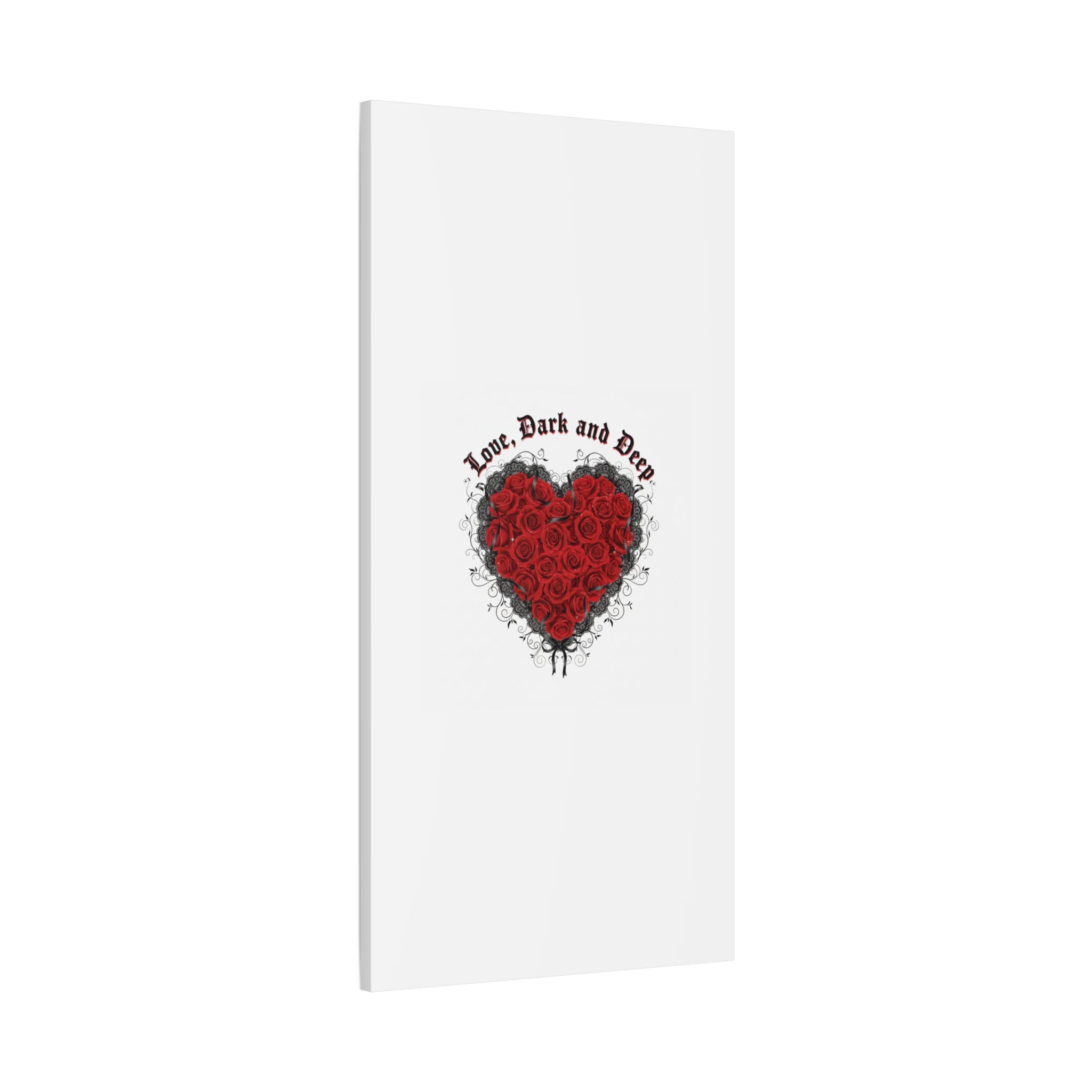 Love Dark and Deep Heart Canvas, Nu Romantic Gothic Romance, 80s Nostalgia