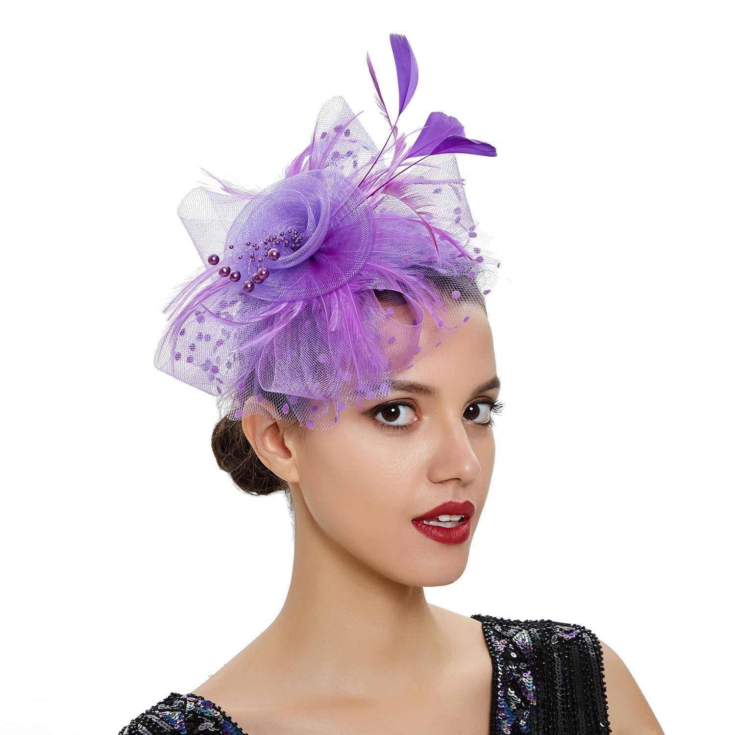 Headwear Bridal Hair Accessories Mesh Billycock Headband