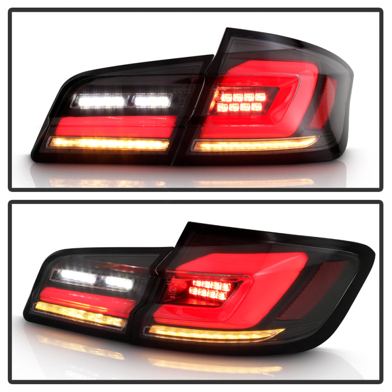 SPYDER 11-17 BMW 5 Series F10 F18 M5  Sequential Turn Signal LED Tail Light - BK ALT-YD-BMWF1011-BK 5088512
